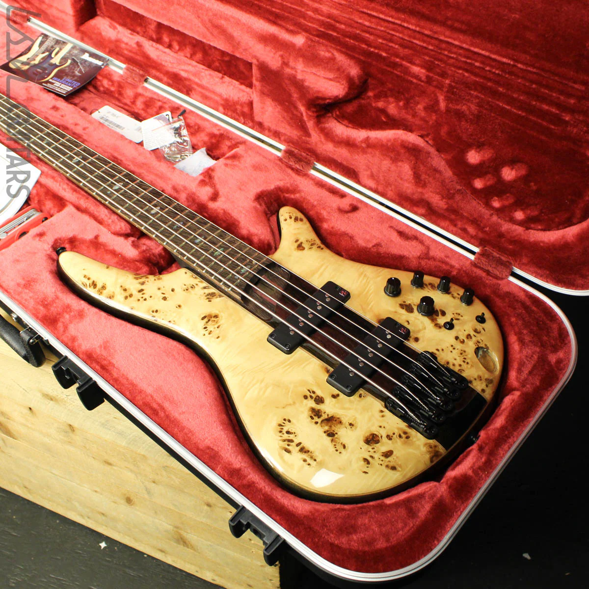 2017 Ibanez 1705BE 5-String Bass Poplar Burl - Image 11