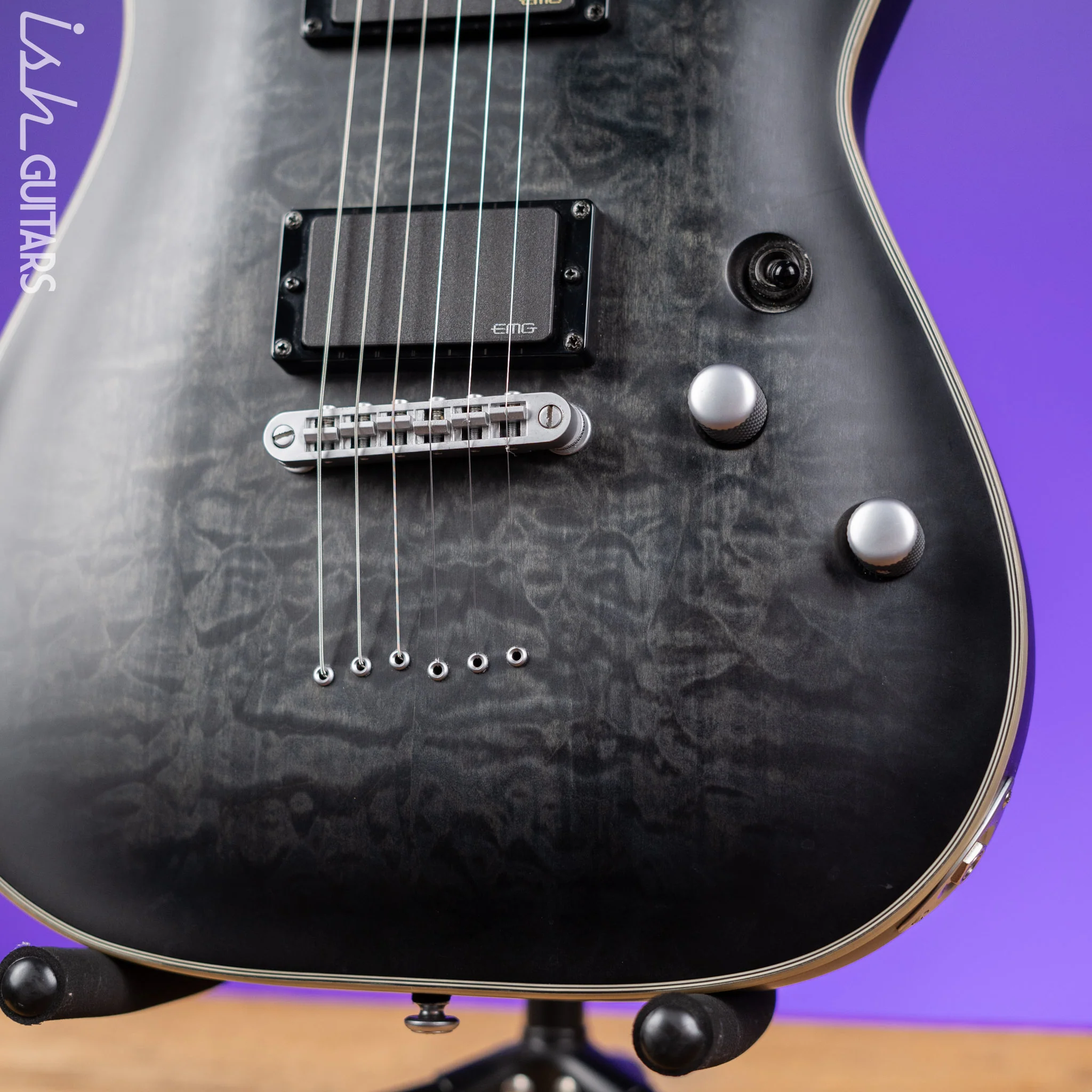 2017 Schecter C1 Platinum Satin Black Burst - Image 4
