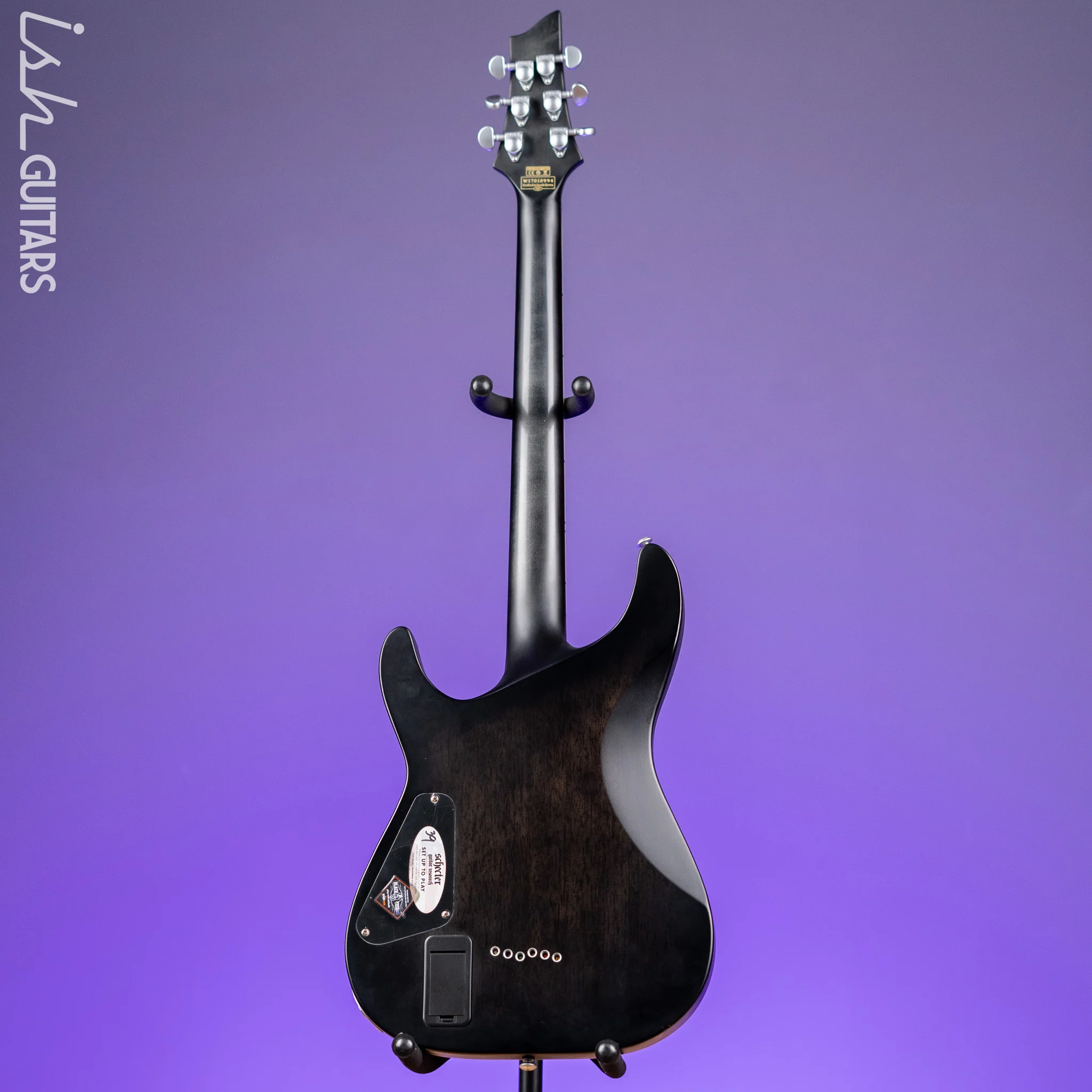 2017 Schecter C1 Platinum Satin Black Burst - Image 8