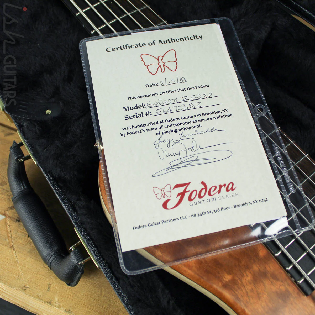 2018 Fodera Six String Emperor II Elite Quilted Mahogany/Ash - Image 14