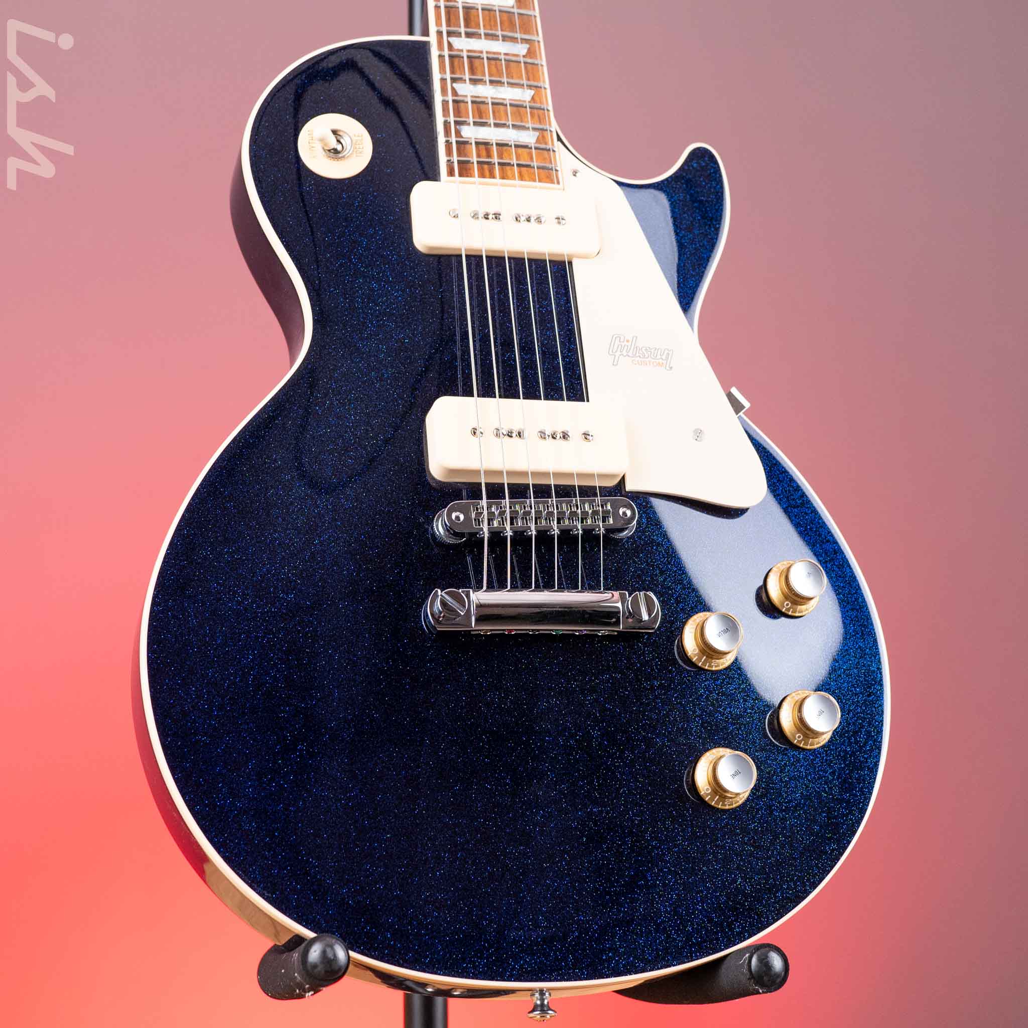 2018 Gibson Les Paul Custom Shop Standard P-90 Brunswick Blue Sparkle - Image 2