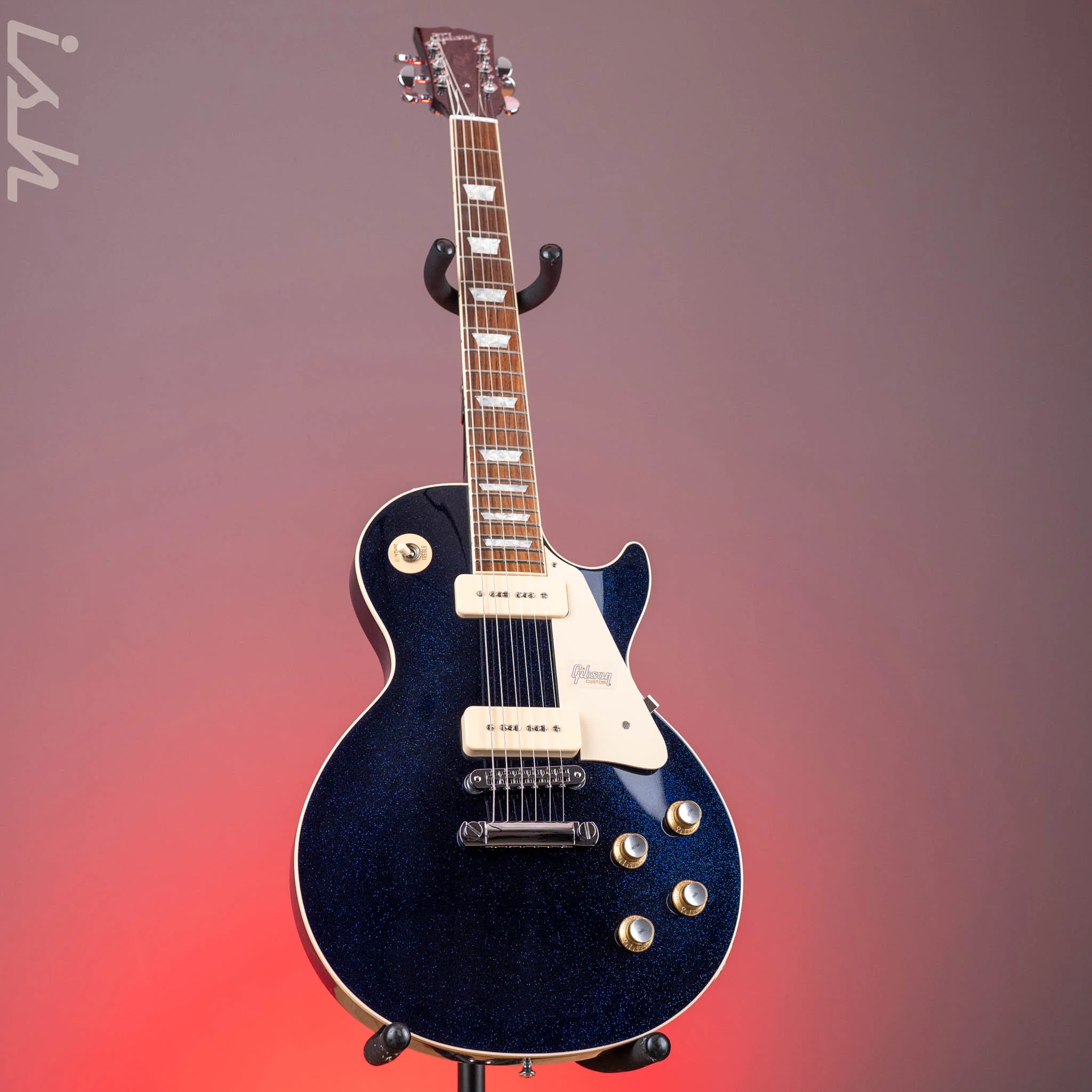 2018 Gibson Les Paul Custom Shop Standard P-90 Brunswick Blue Sparkle - Image 3