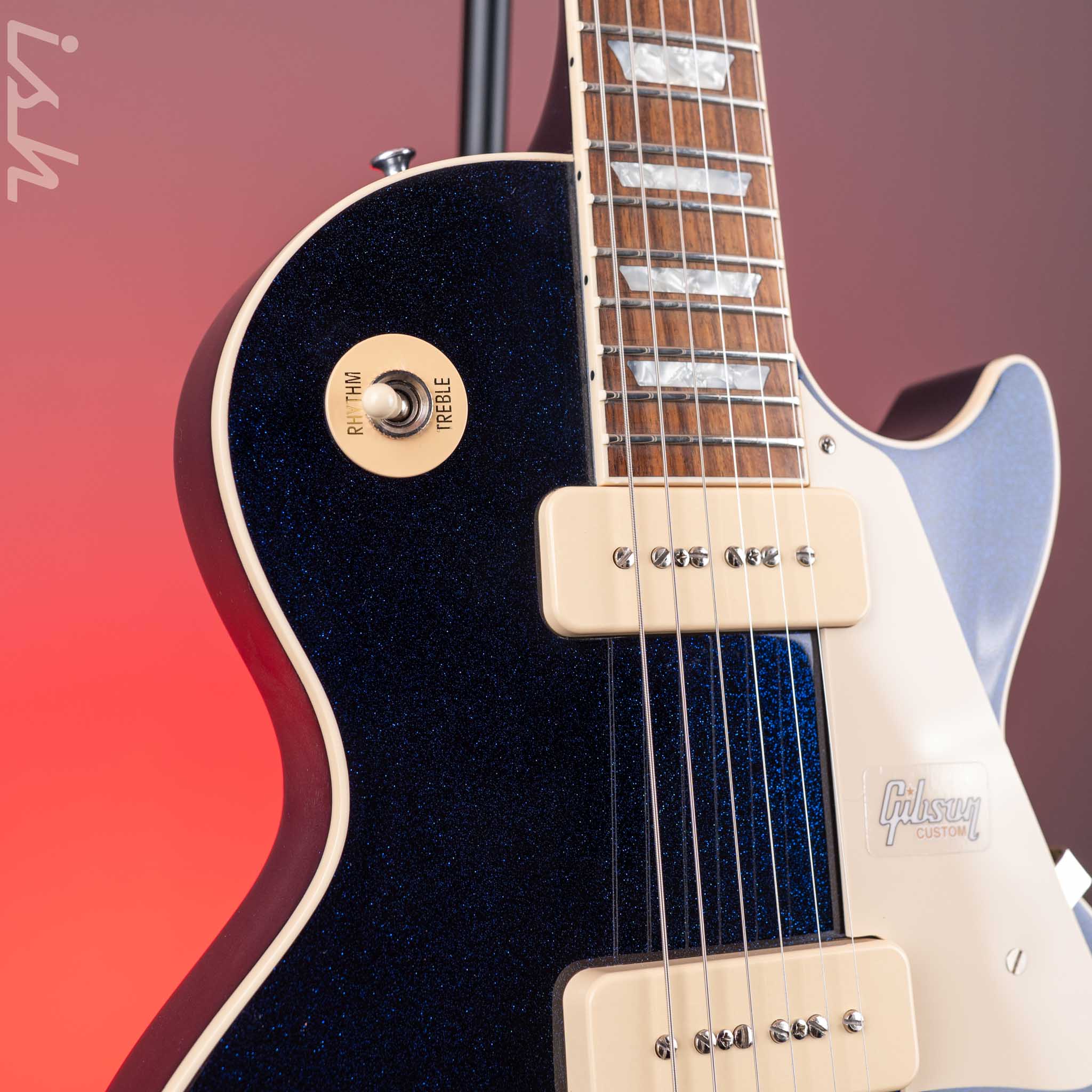 2018 Gibson Les Paul Custom Shop Standard P-90 Brunswick Blue Sparkle - Image 4
