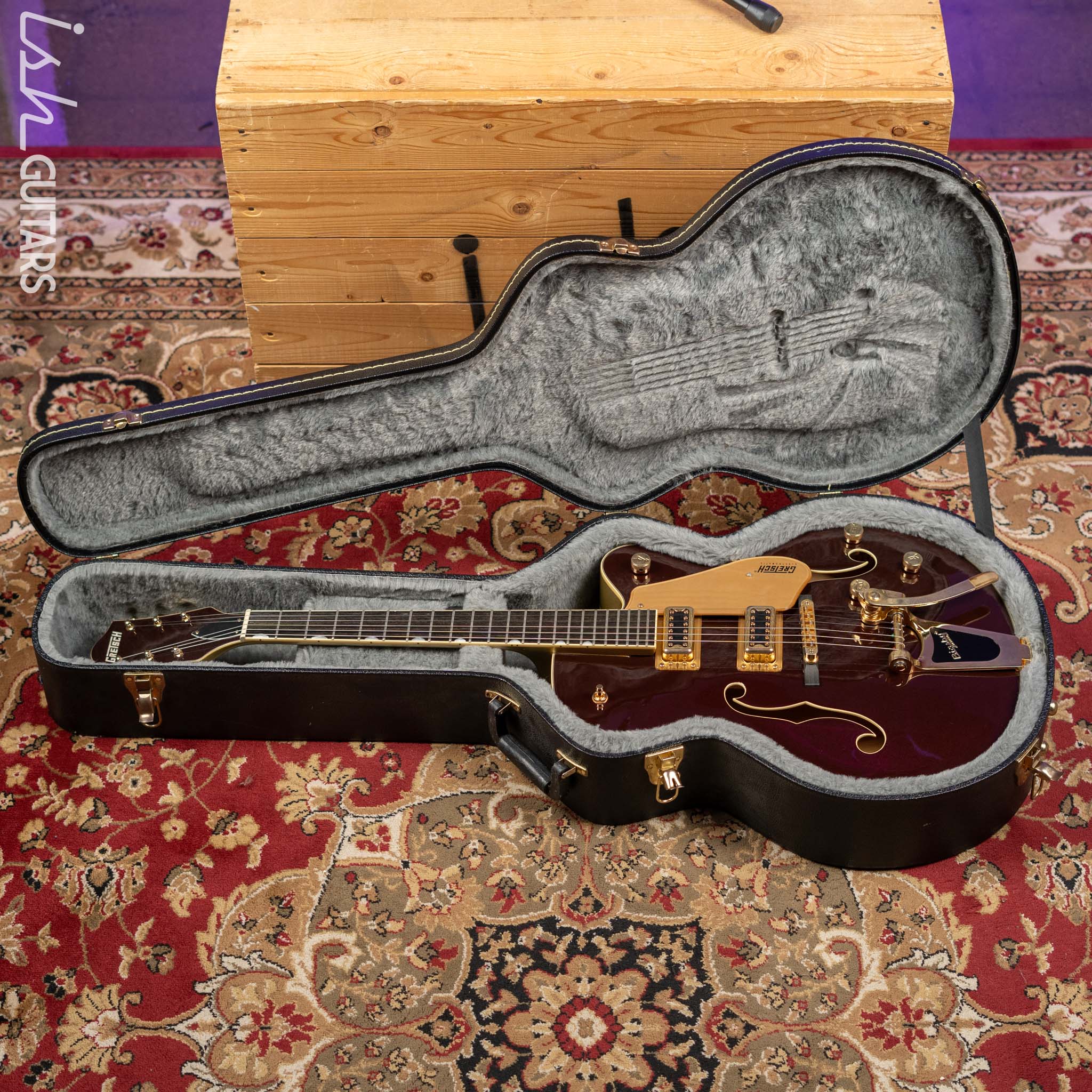 2018 Gretsch G420TG Electromatic 135th Anniversary LTD - Two Tone Dark Cherry Metallic on Casino Gold - Image 16