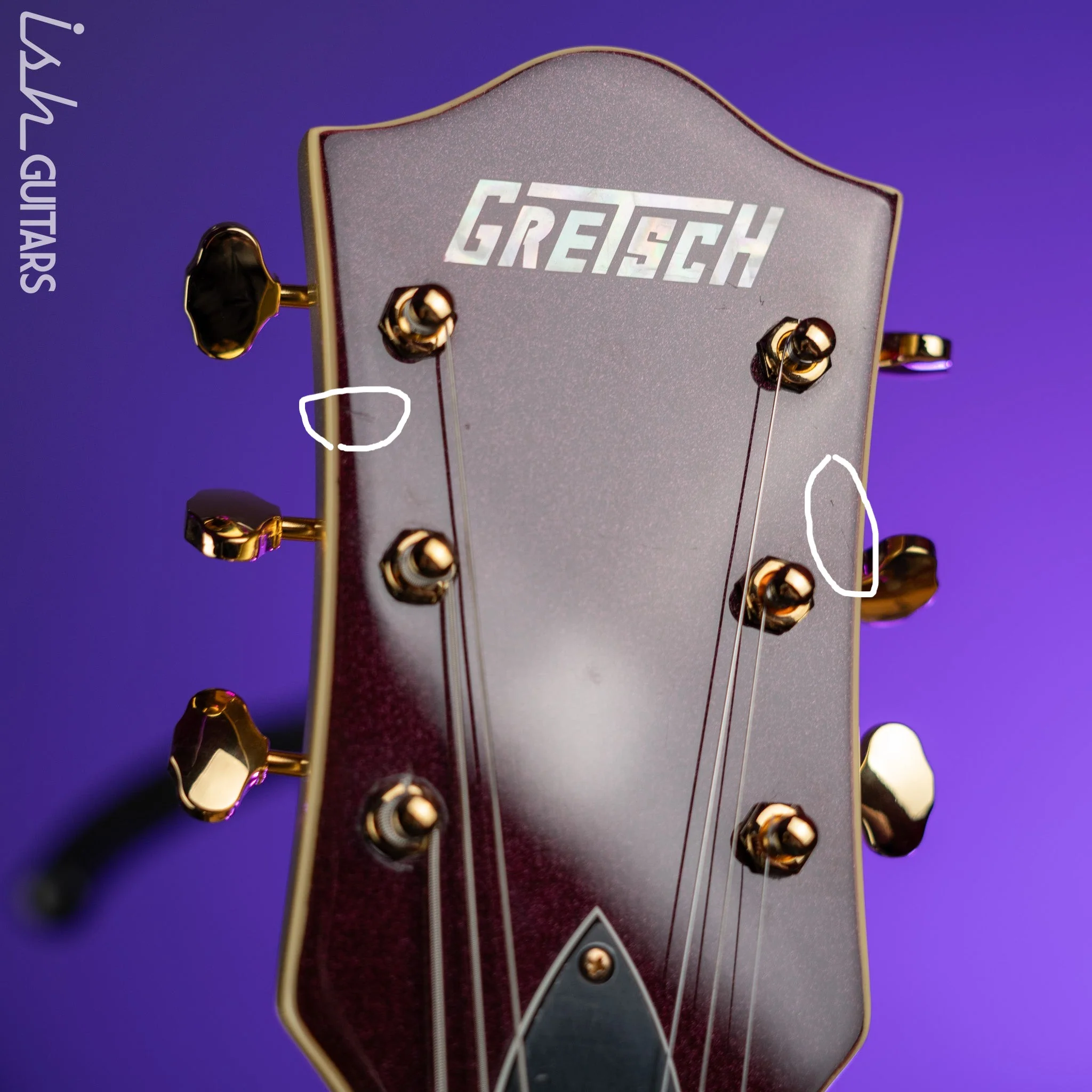 2018 Gretsch G420TG Electromatic 135th Anniversary LTD - Two Tone Dark Cherry Metallic on Casino Gold - Image 8