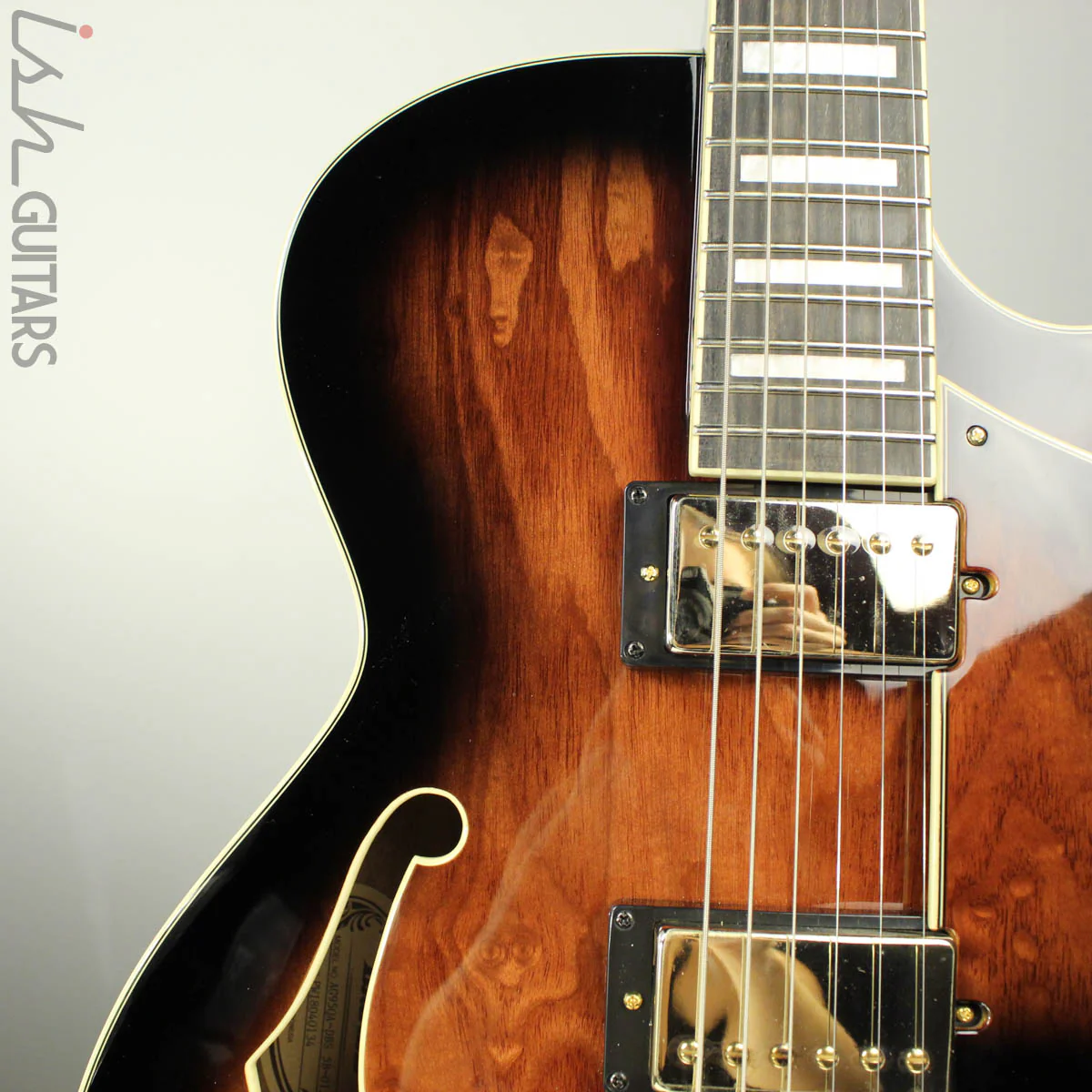 2018 Ibanez Artcore Expressionist AG95QA Dark Brown Sunburst - Image 3