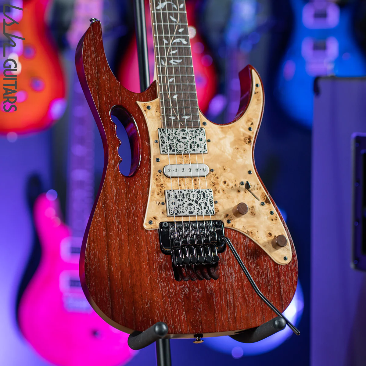 2018 Ibanez JEM77WDP Steve Vai Signature “Woody” Charcoal Brown Low Gloss - Image 2