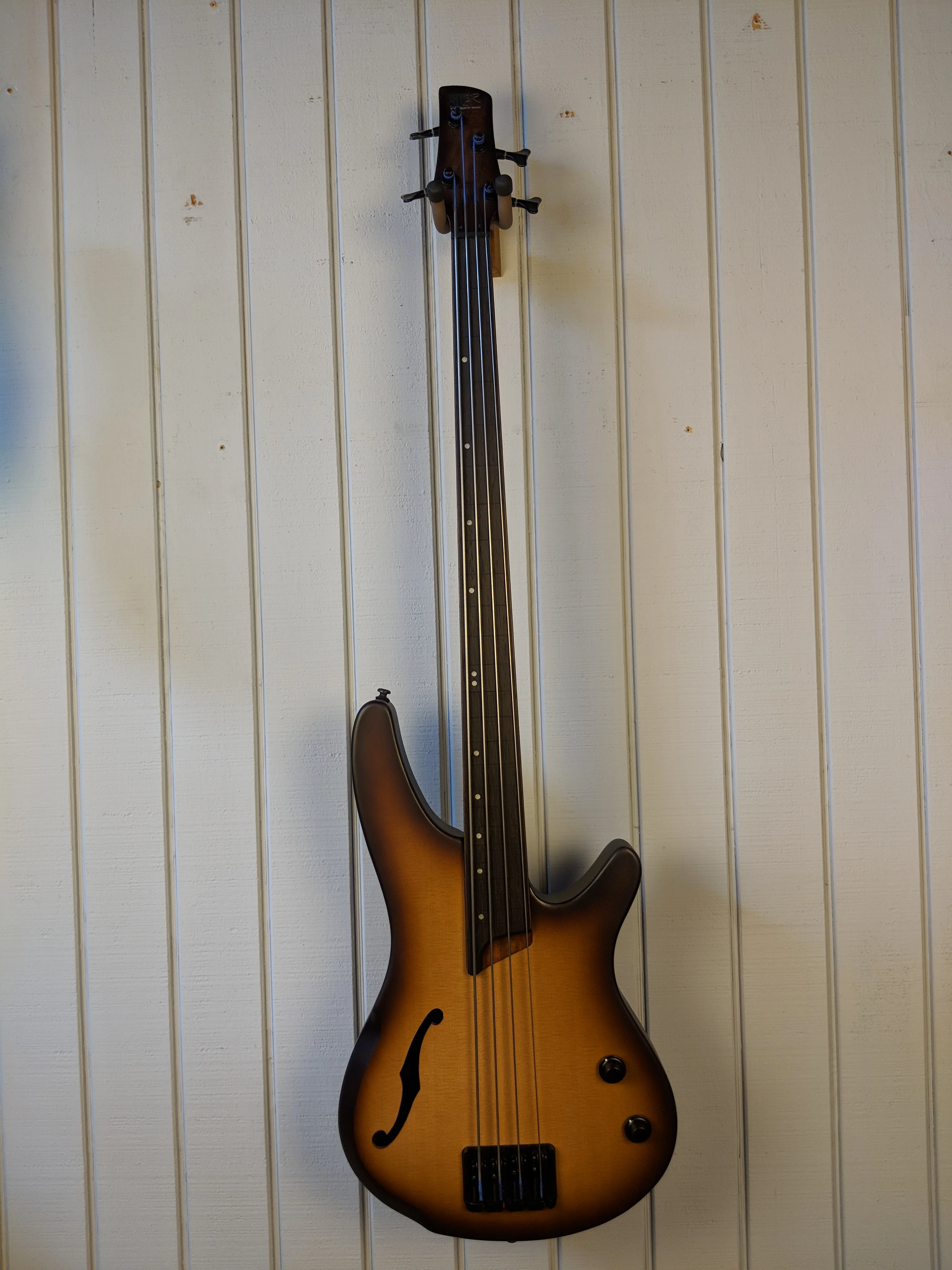 2018 Ibanez SRH500FNNF Fretless Natural Brown Burst Flat - Image 2