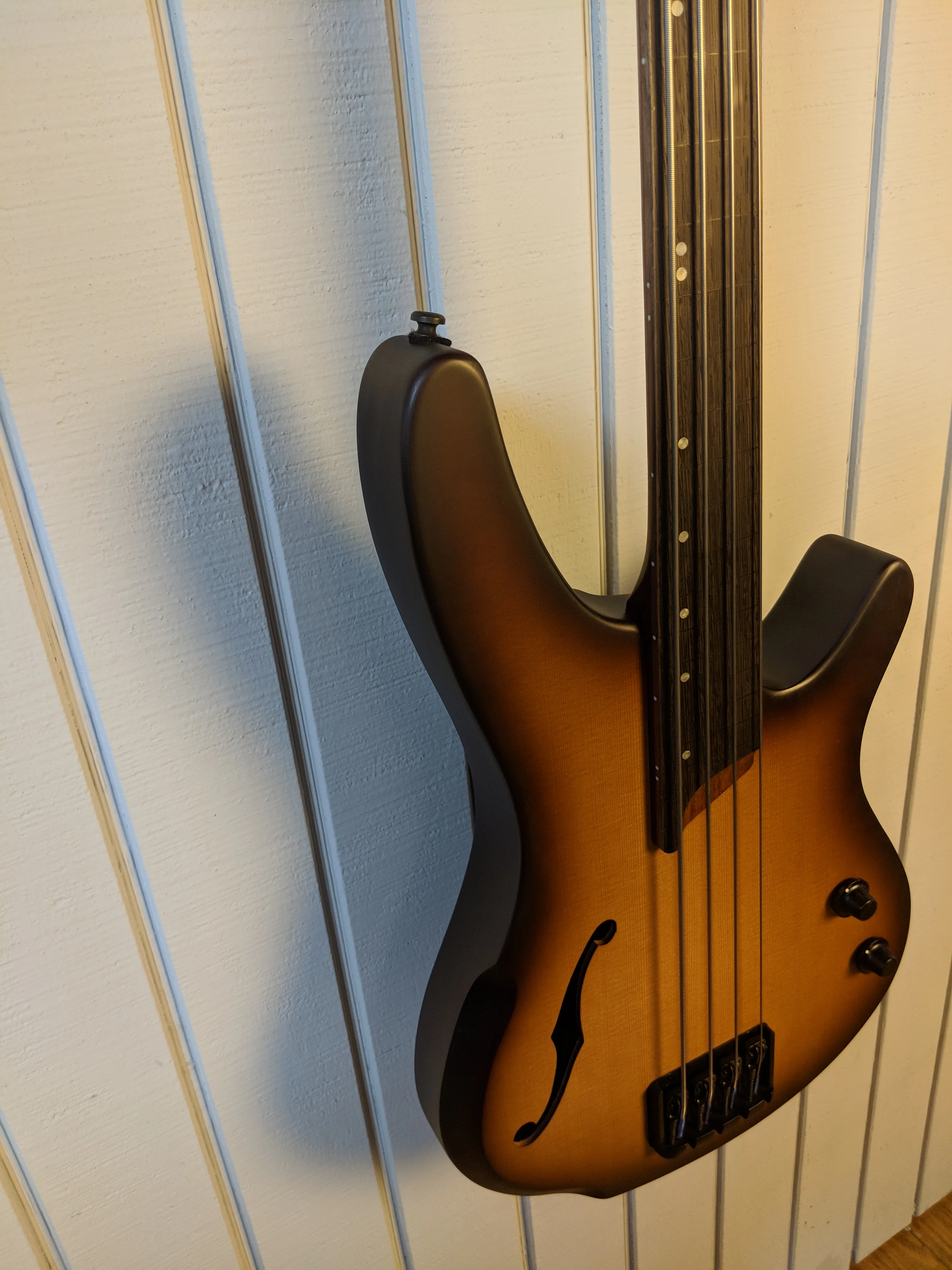 2018 Ibanez SRH500FNNF Fretless Natural Brown Burst Flat - Image 5