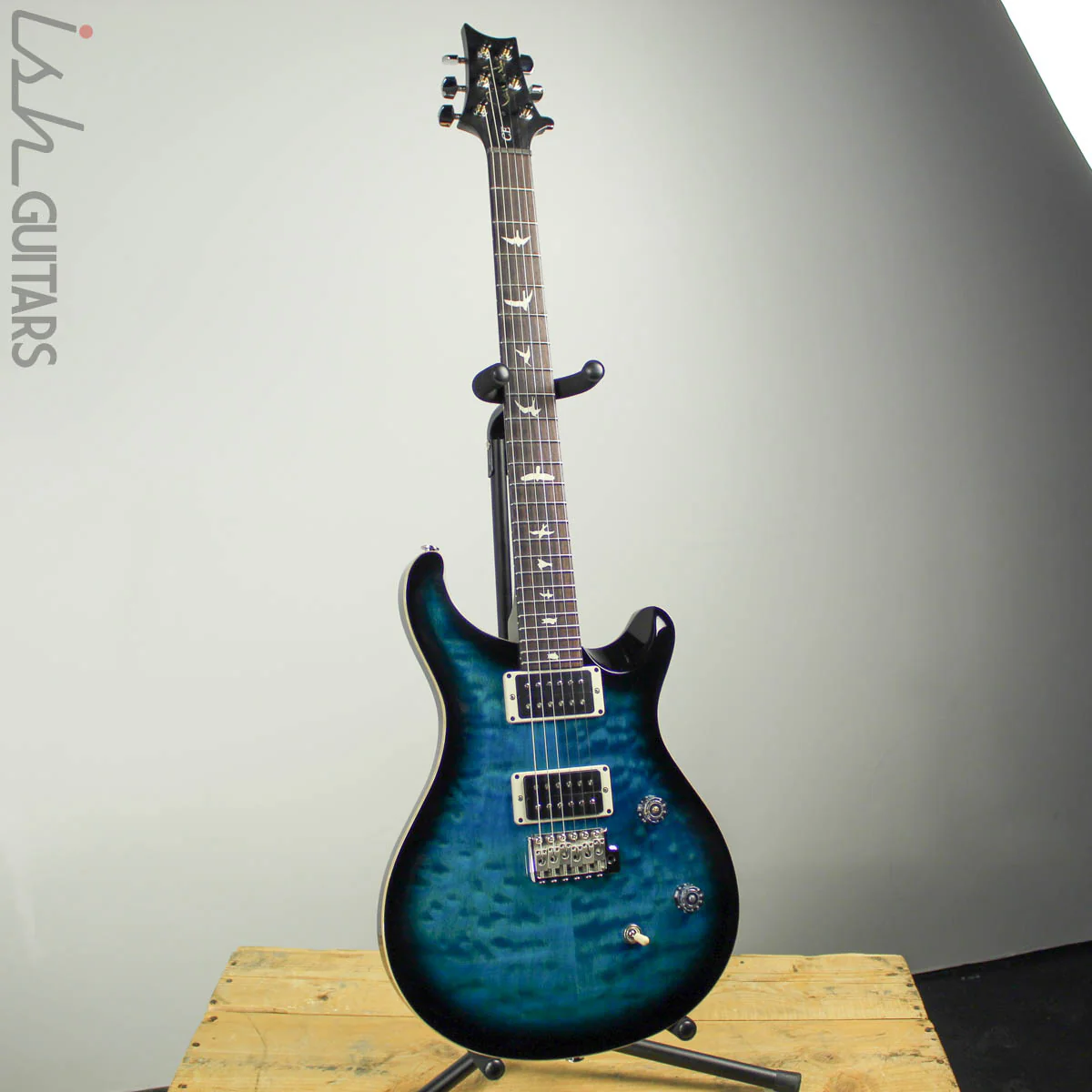 2018 Paul Reed Smith PRS CE24 Matteo Blue Smokewrap Burst Painted Satin Neck Quilted Top - Image 2