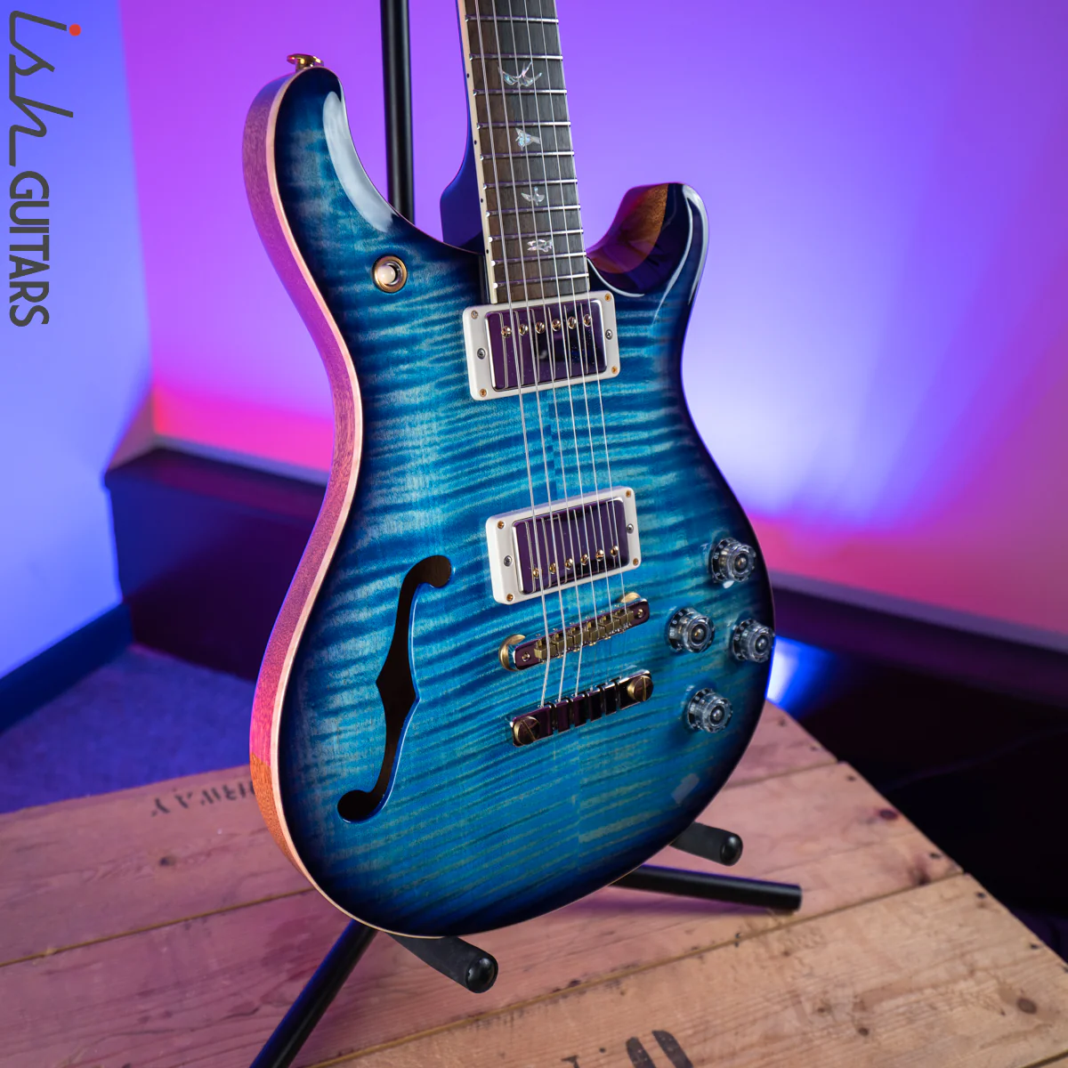 2018 PRS Wood Library McCarty 594 Semi Hollow 10 Top Aquableux Purpleburst - Image 5