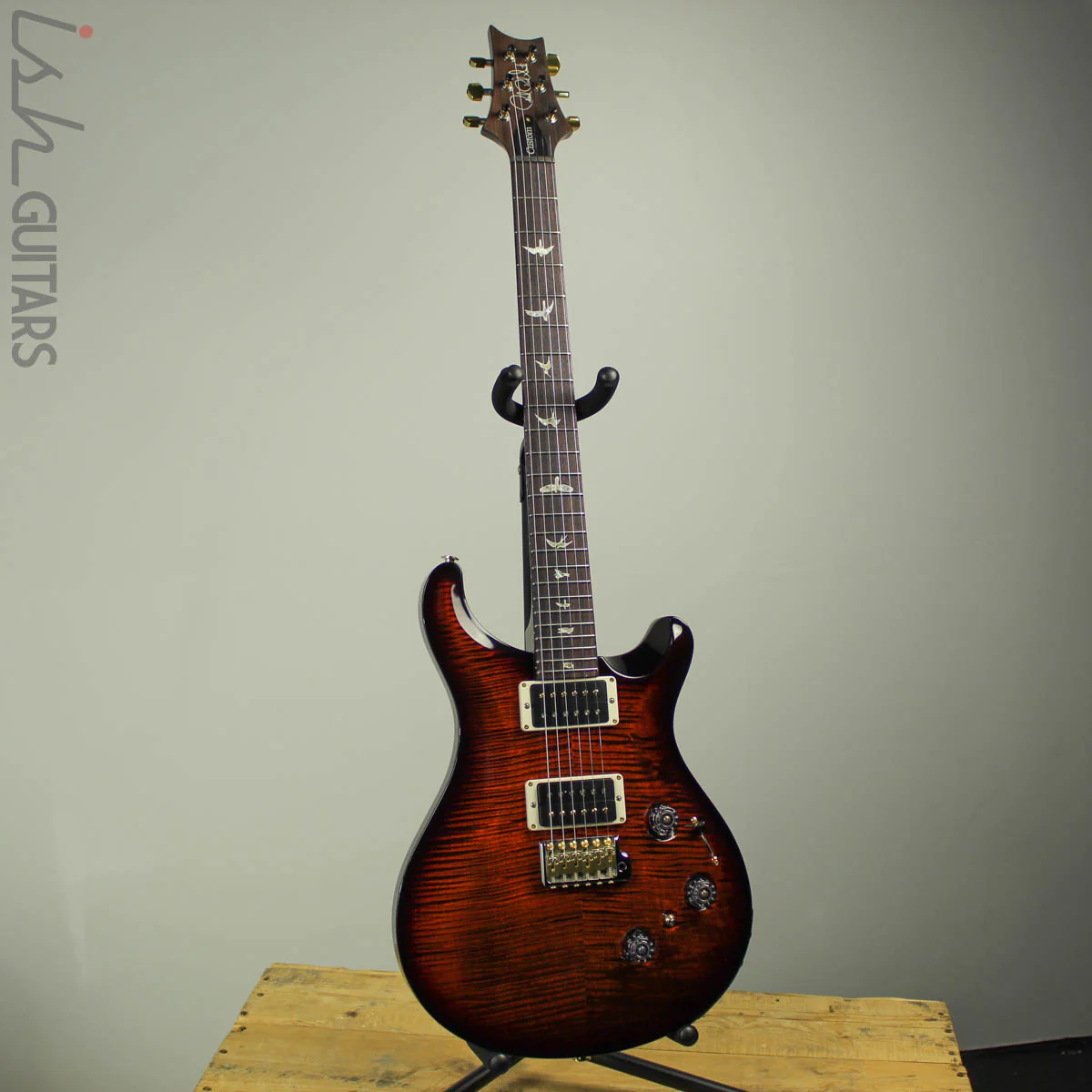 2018 PRS Paul Reed Smith Custom 24 Piezo 10 Top Dark Cherry Wrap Burst Custom Color - Image 2