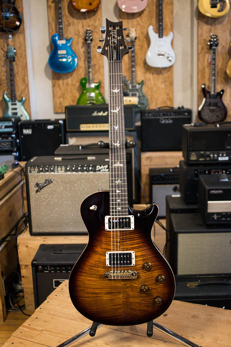 2018 PRS Tremonti Baritone LTD Flamed Maple Neck Black Gold Burst - Image 2