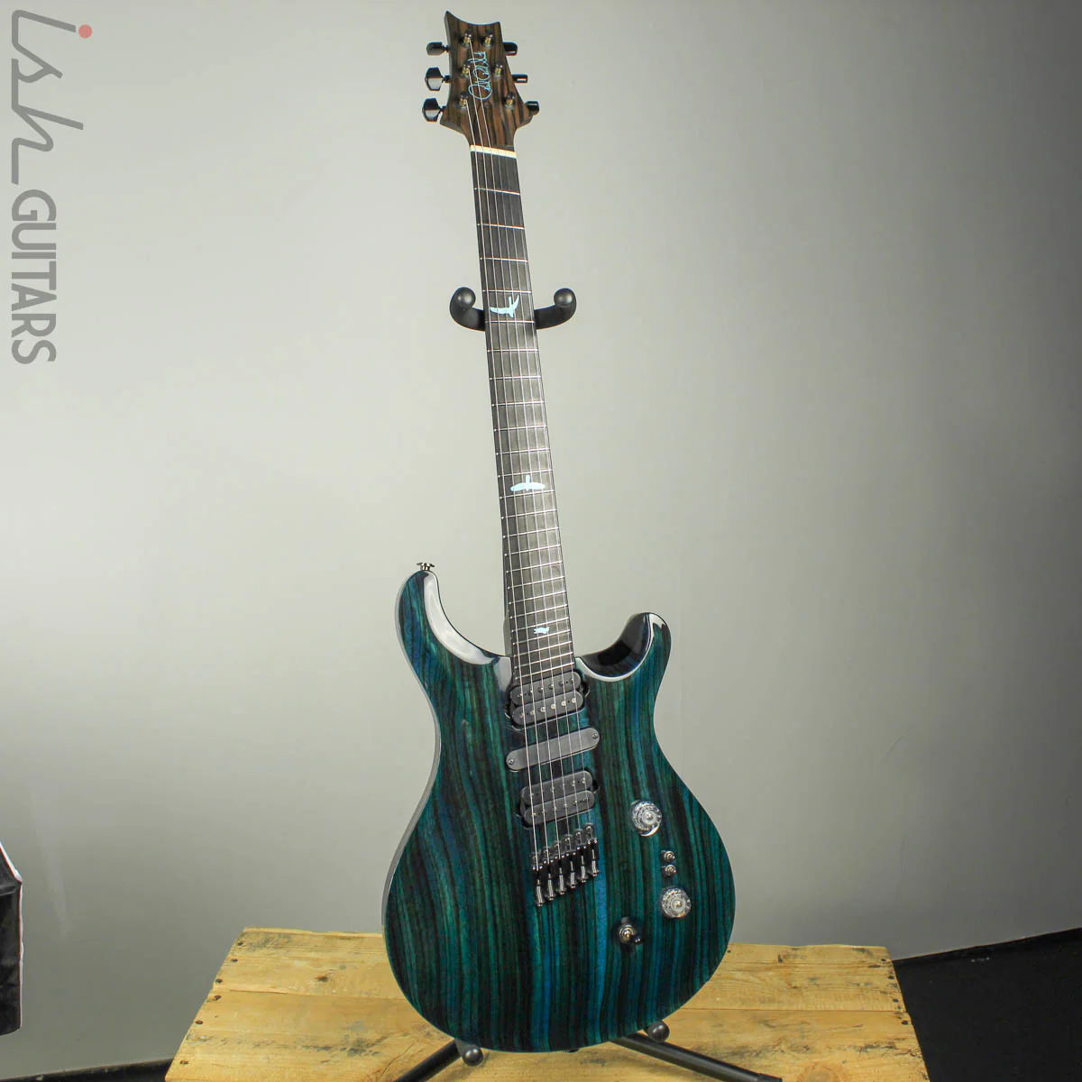 2018 PRS Paul Reed Smith Private Stock Custom 24 Multi Scale Zebrawood Dark Blue Glow Smoked Burst - Image 2