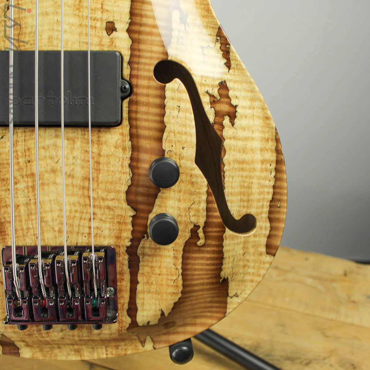 2018 PRS Private Stock Short Scale Hollowbody Bass Spalted Maple - Image 3