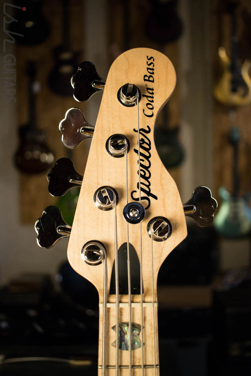 2018 Spector Coda DLX 5 Inferno Red Buckeye Burl Jazz Bass - Image 5