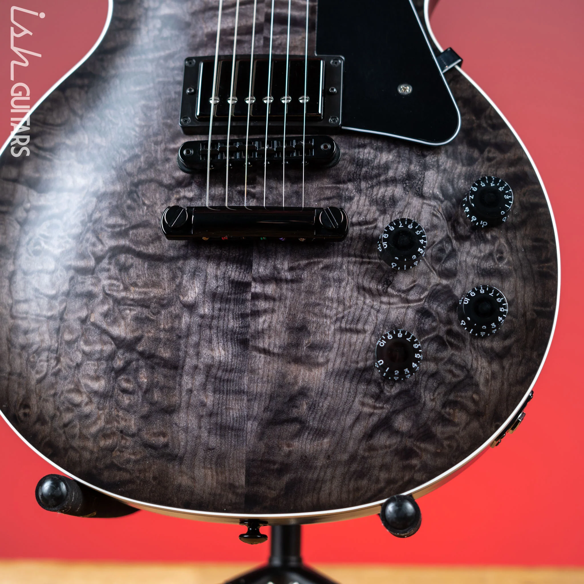2019 Gibson Les Paul Dark Knight Smoke Black Burst - Image 4