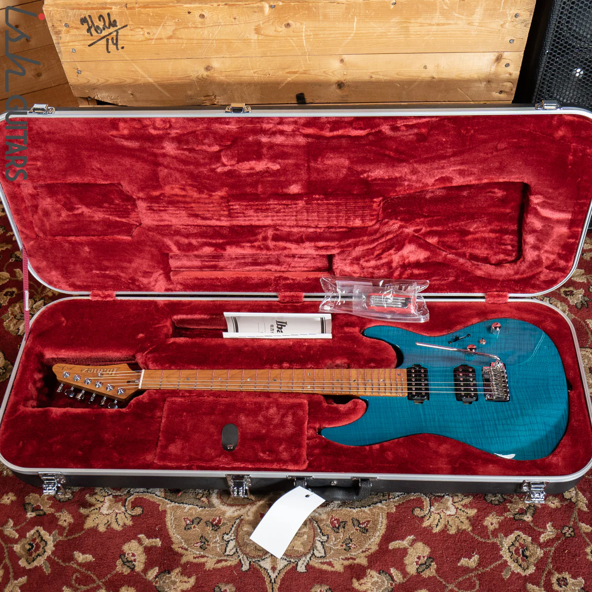 2019 Ibanez Prestige MM1 Martin Miller Signature Transparent Aqua Blue - Image 12