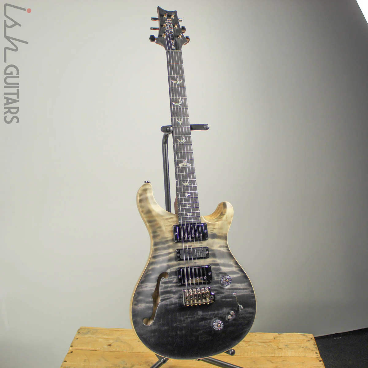 2019 Paul Reed Smith PRS Wood Library Semi-Hollow Special 22 Grey Black Fade - Image 2