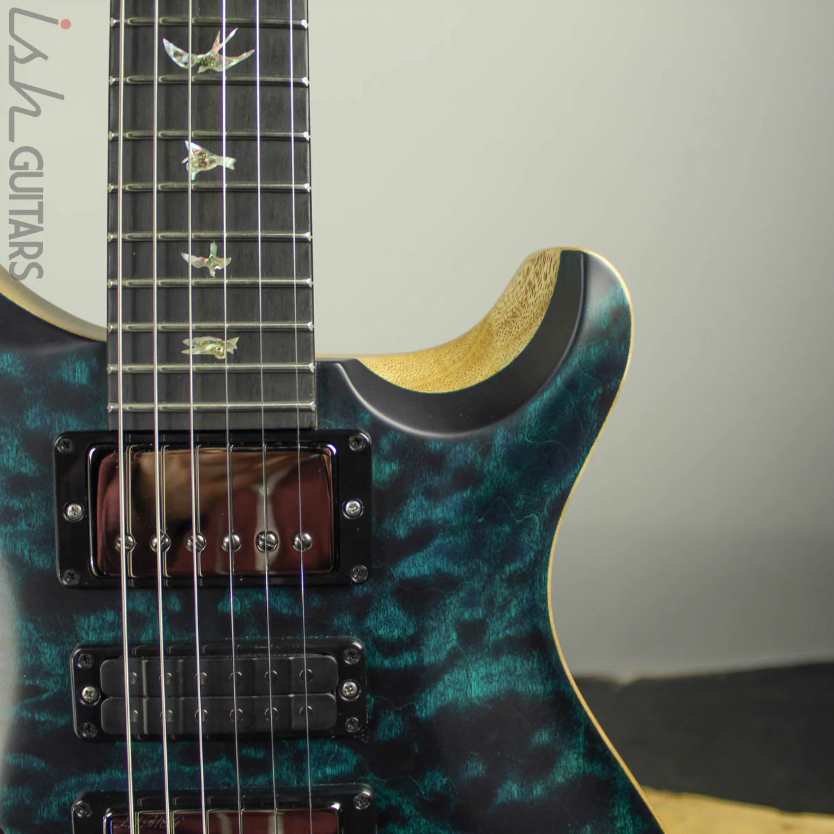 2019 PRS Wood Library Special 22 Semi-Hollow Blue Green Satin 10 Top 1 Piece Quilt - Image 4