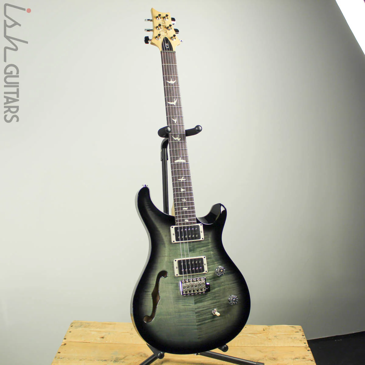 2019 PRS CE 24 Semi-Hollow Trampas Green Smokewrap Burst - Image 2