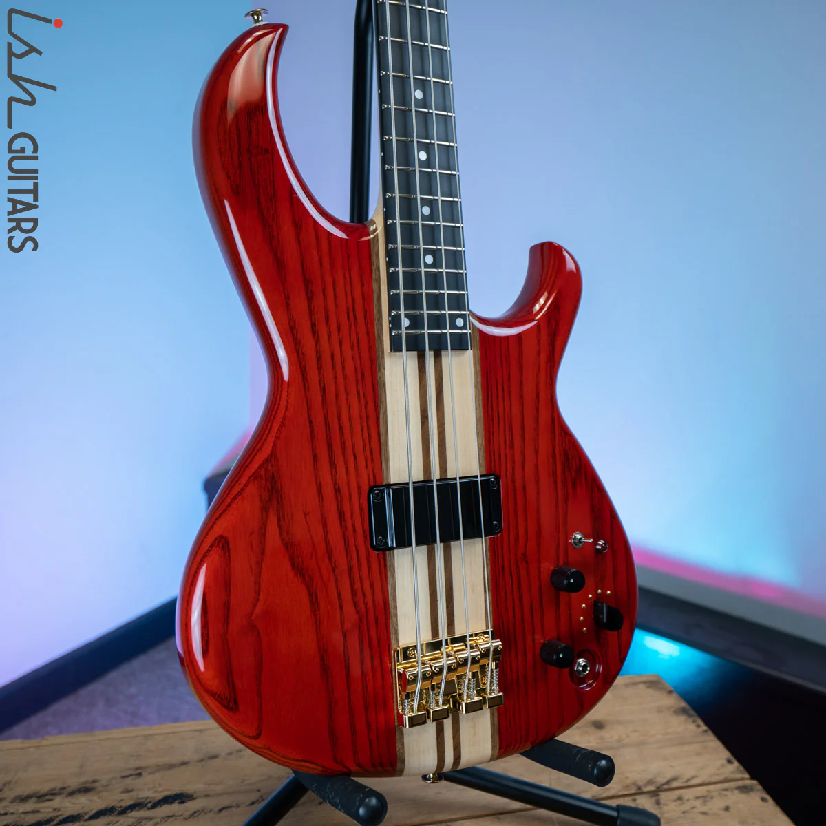 2020 Aria Pro II SB-1000B Reissue Bass Guitar Made in Japan Red - Image 5