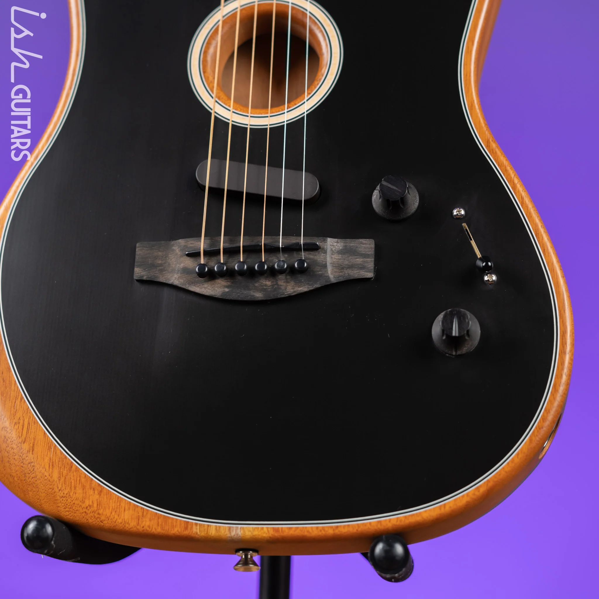 2020 Fender Acoustasonic Stratocaster Black - Image 4