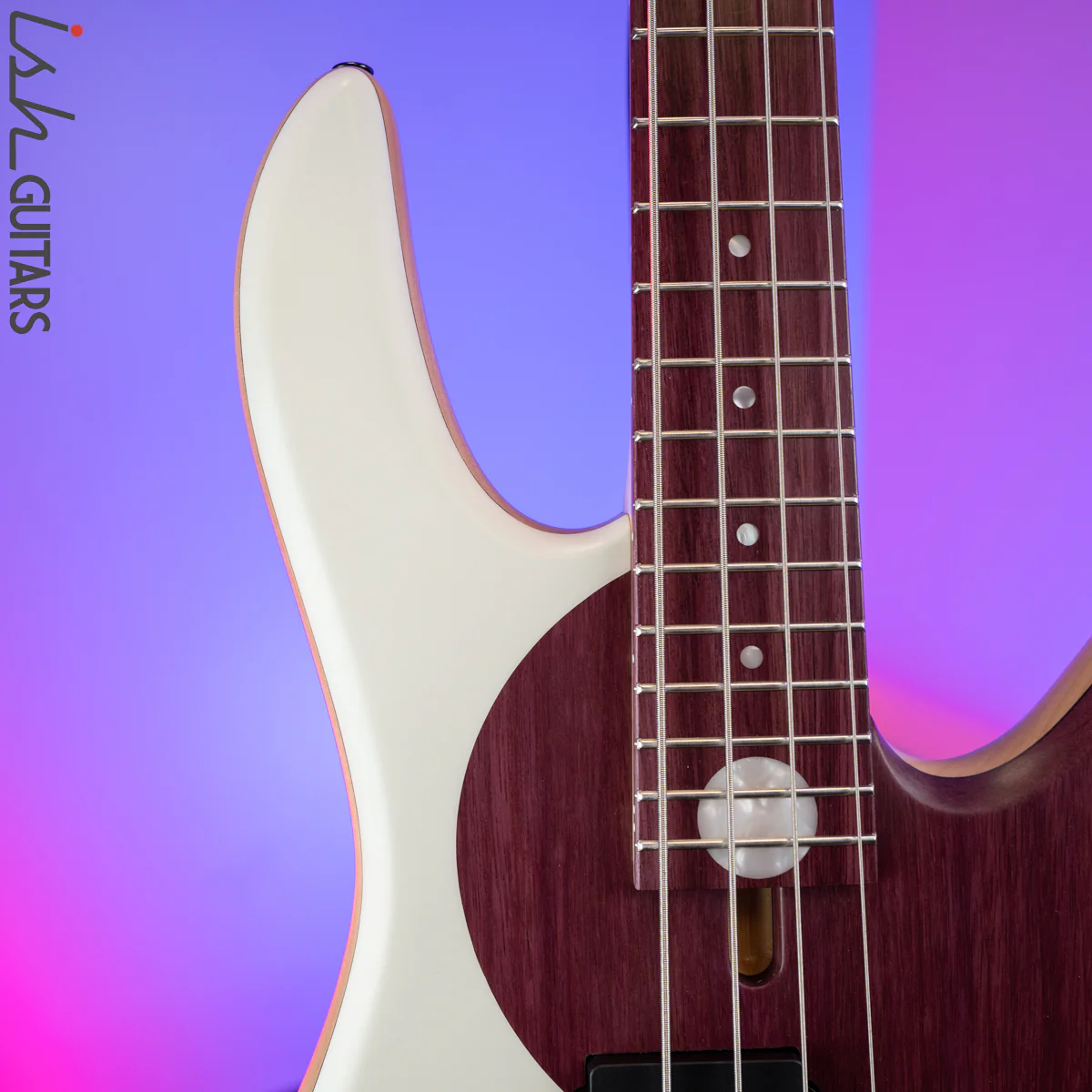 2020 Fodera Yin Yang Standard Purple Heart Olympic White 4 String - Image 3
