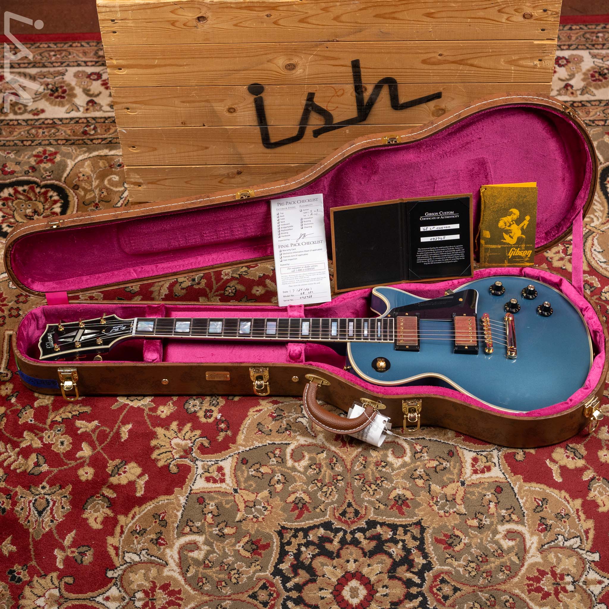 2020 Gibson Custom Shop Les Paul 1968 Reissue Pelham Blue - Image 17