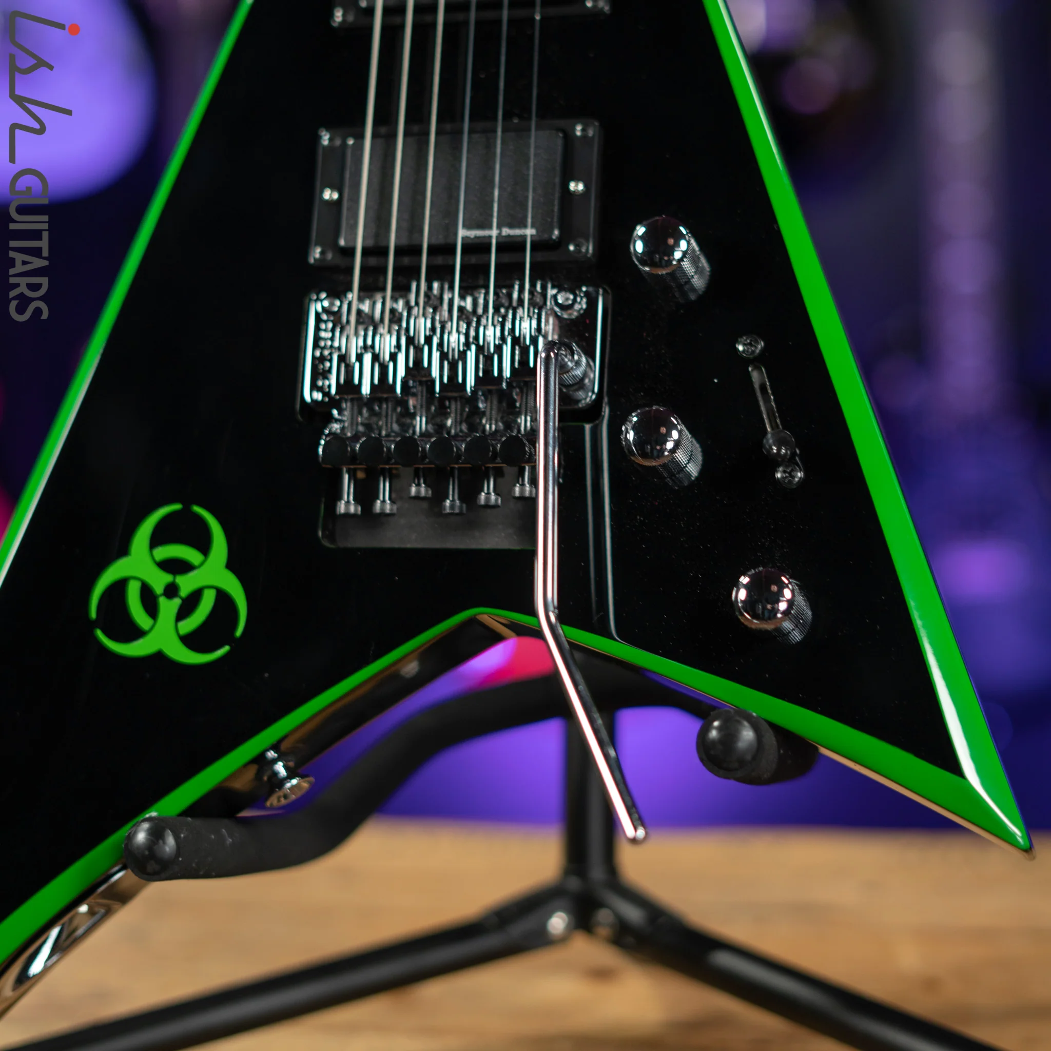2020 Jackson RRX24 Black with Neon Green Bevels - Image 3