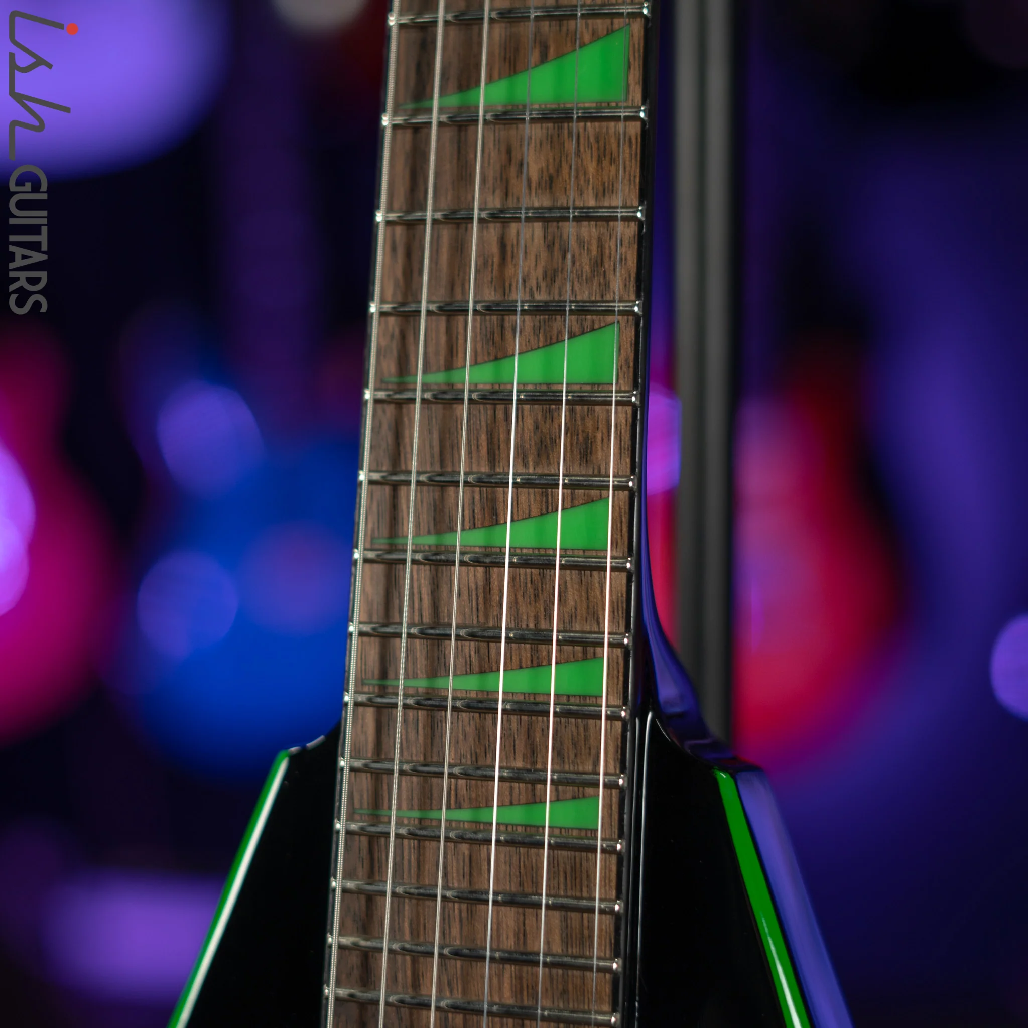 2020 Jackson RRX24 Black with Neon Green Bevels - Image 6