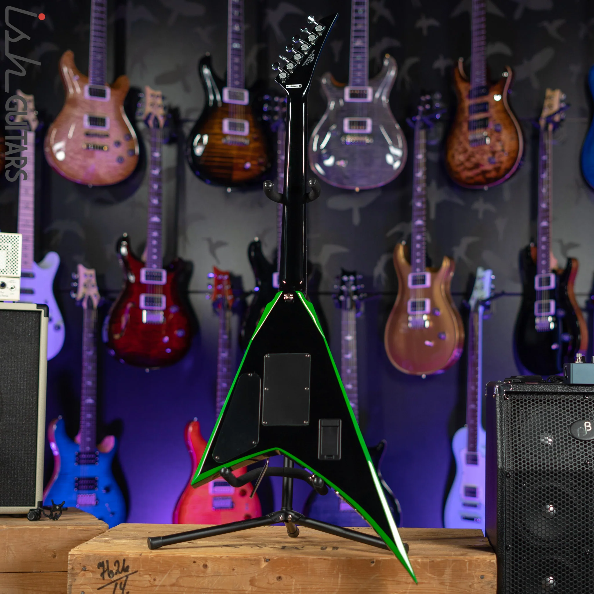 2020 Jackson RRX24 Black with Neon Green Bevels - Image 8