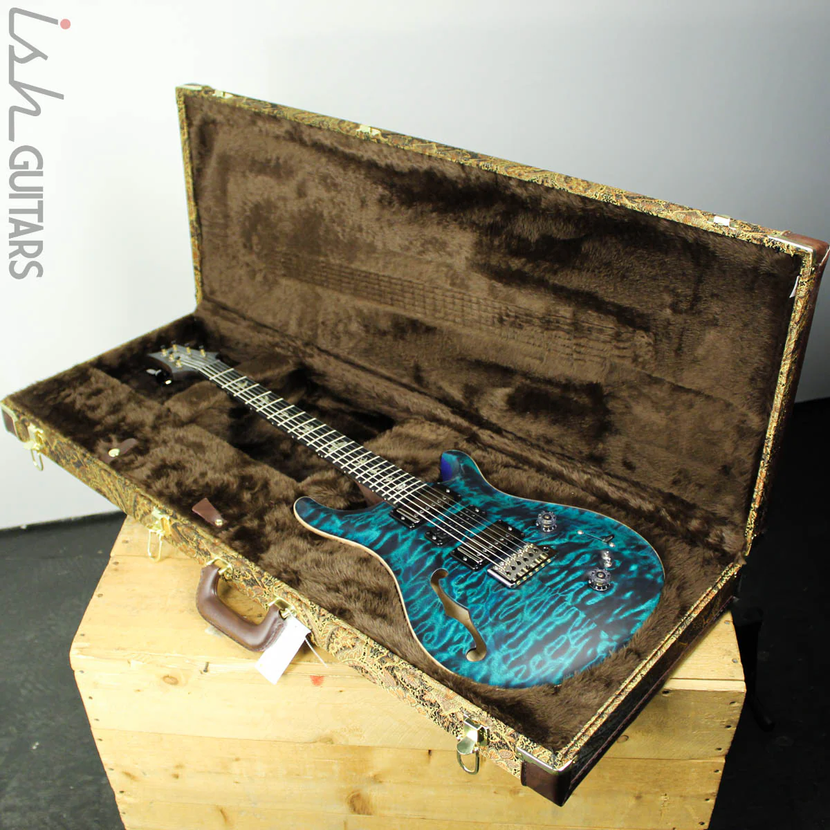 2020 Paul Reed Smith PRS Wood Library Special 22 Semi-Hollow Blue Green Satin Ash Rosewood Neck - Image 13