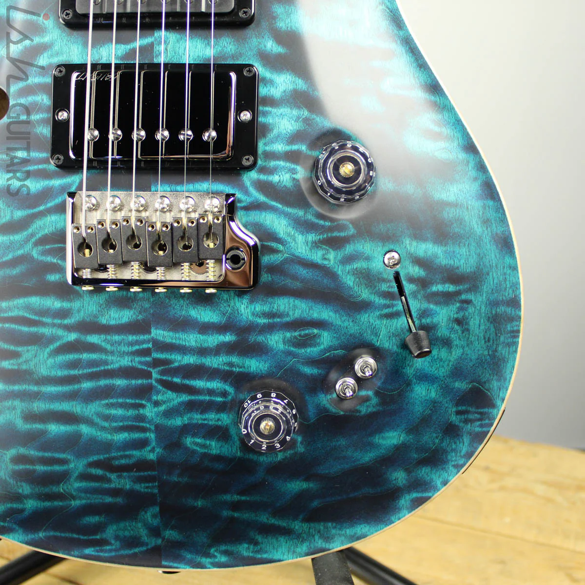 2020 Paul Reed Smith PRS Wood Library Special 22 Semi-Hollow Blue Green Satin Ash Rosewood Neck - Image 4
