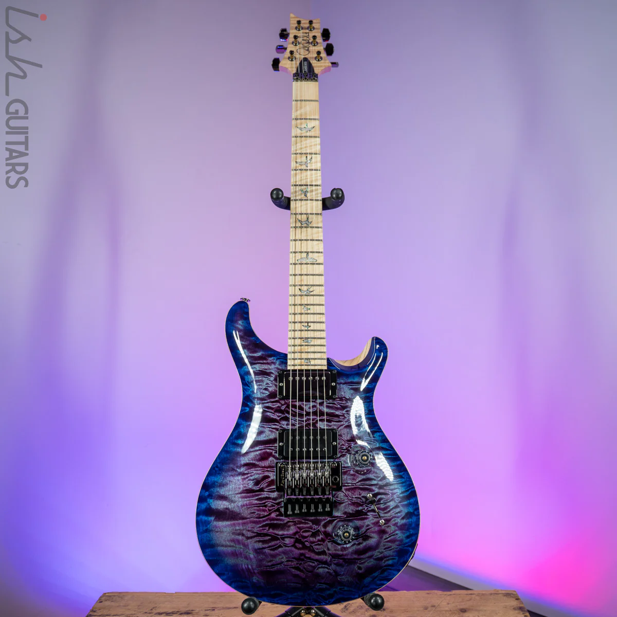 2020 PRS Custom 24 Floyd Wood Library 1 Piece Quilt Ash Violet Blue Burst - Image 2