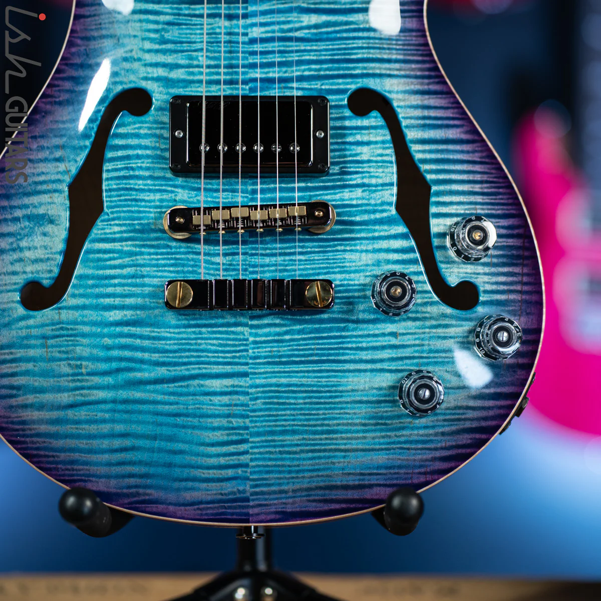 2020 PRS Hollowbody II McCarty 594 Wood Library Aqua Blue Purple Burst - Image 4
