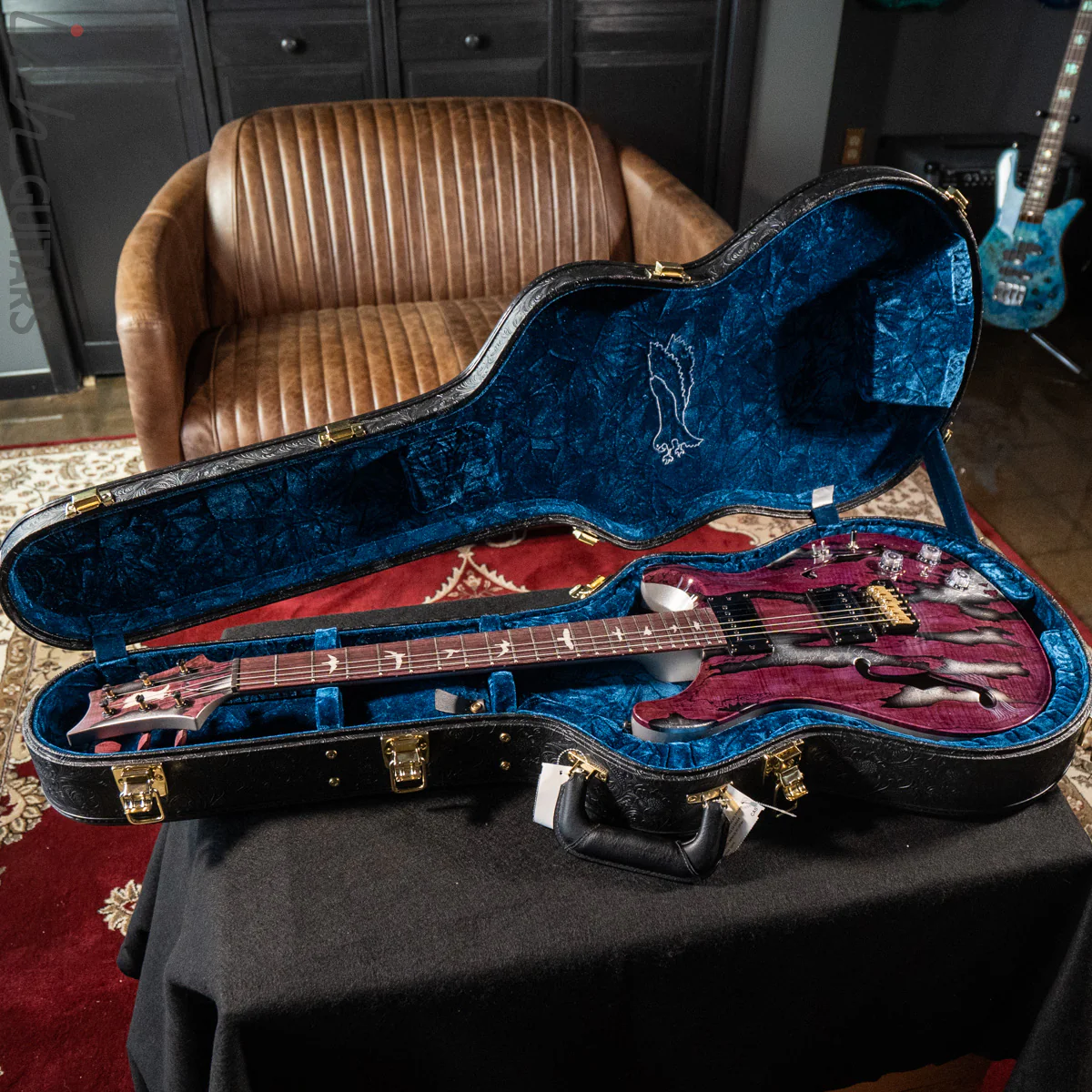 PRS Private Stock Hollowbody II Tremolo Piezo Spalted Maple Purple - Image 12
