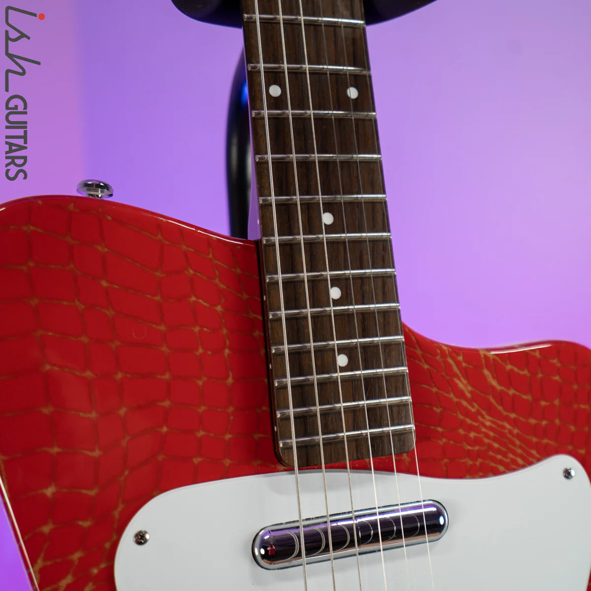 Danelectro Heaven Hawk Guitar Red Alligator Prototype - Image 5