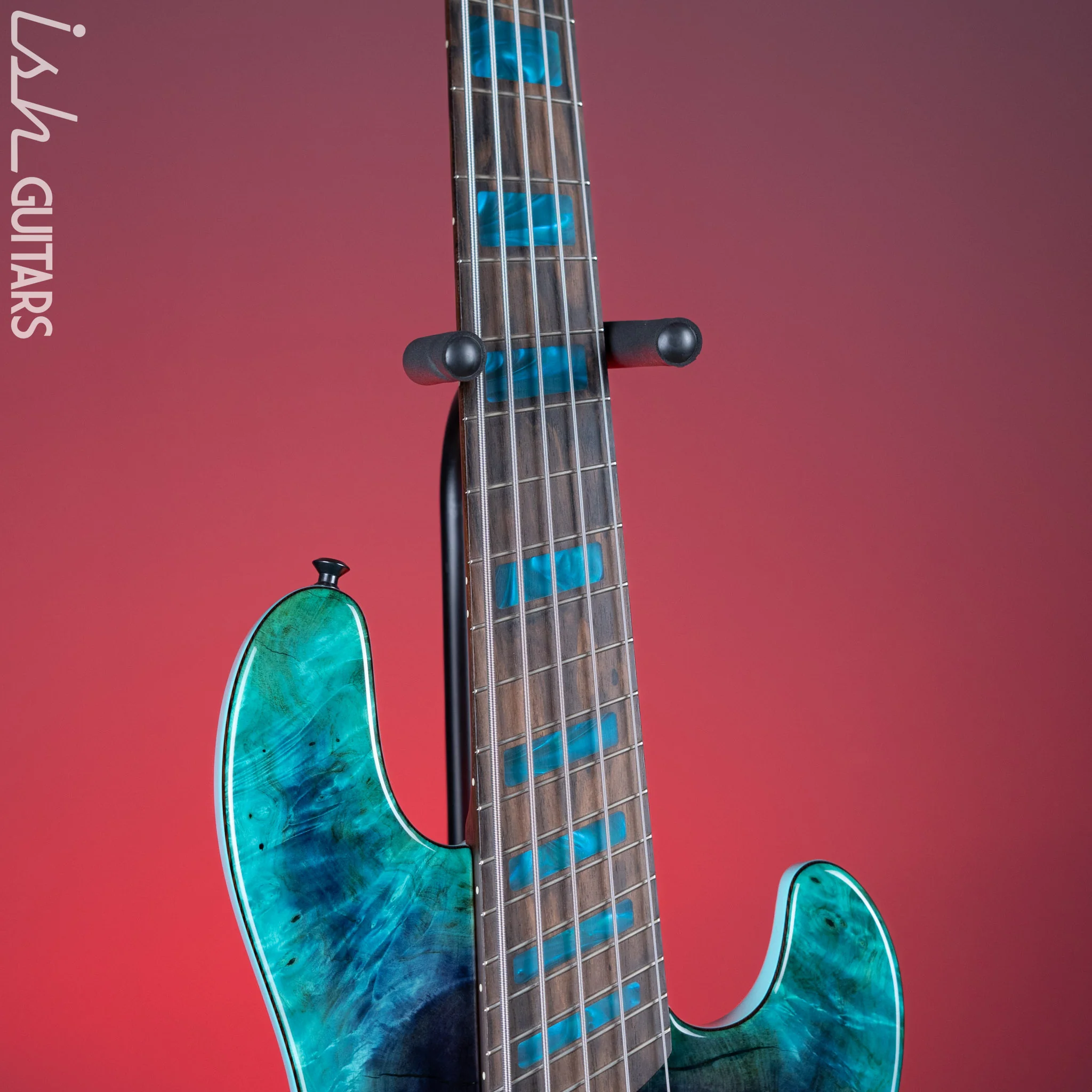 2021 Dingwall Super J 5-String Buckeye Burl Purple to Turquoise Reverseburst - Image 5