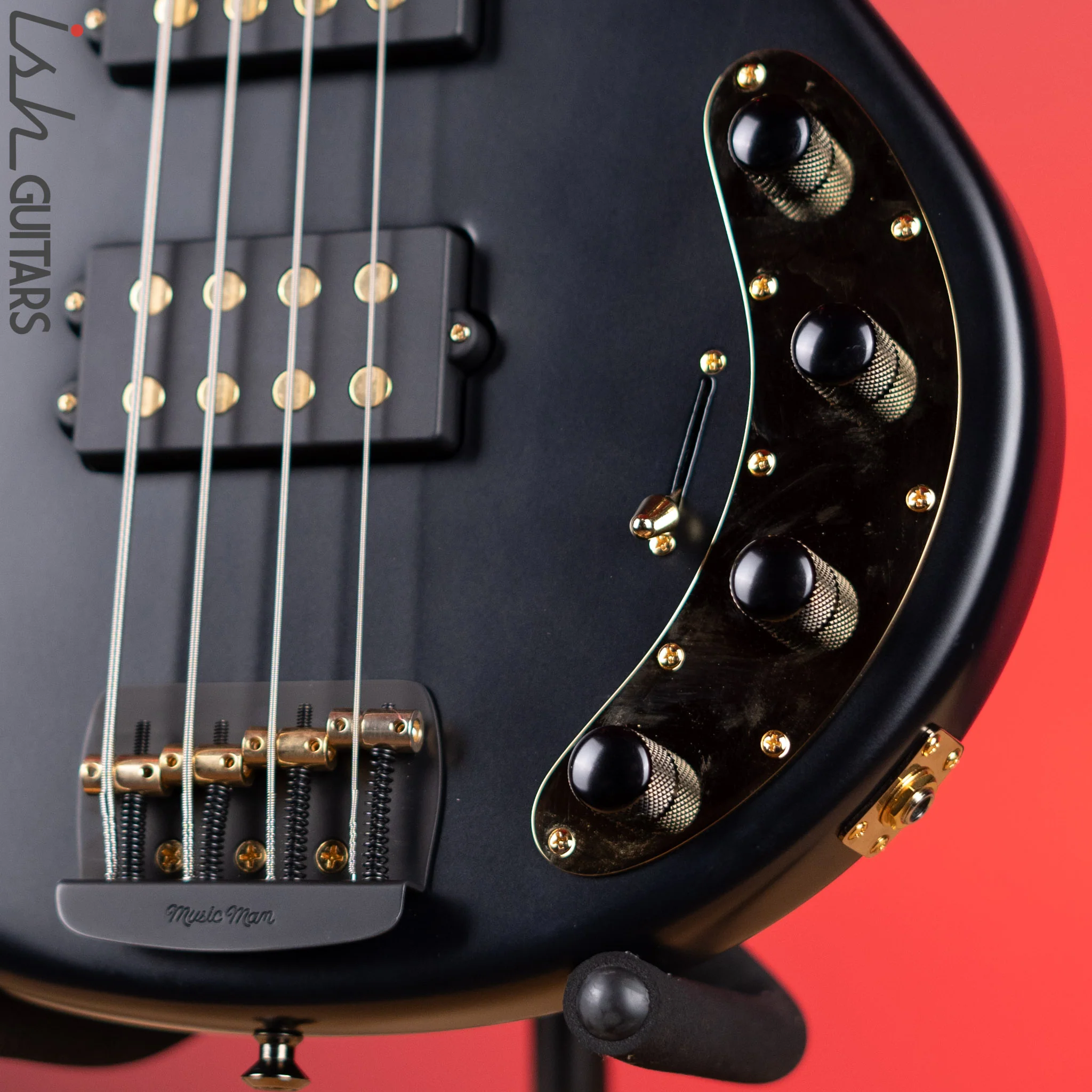 2021 Ernie Ball Music Man BFR Kingpin Stingray HH Matte Black - Image 4