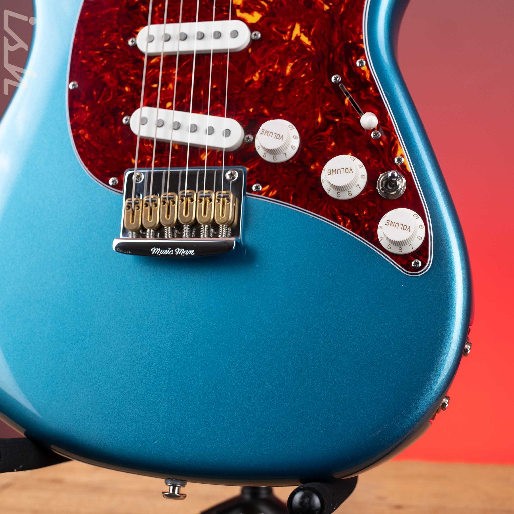 2021 Ernie Ball Music Man Hunter Hayes Cutlass SSS Toluca Lake Blue - Image 4