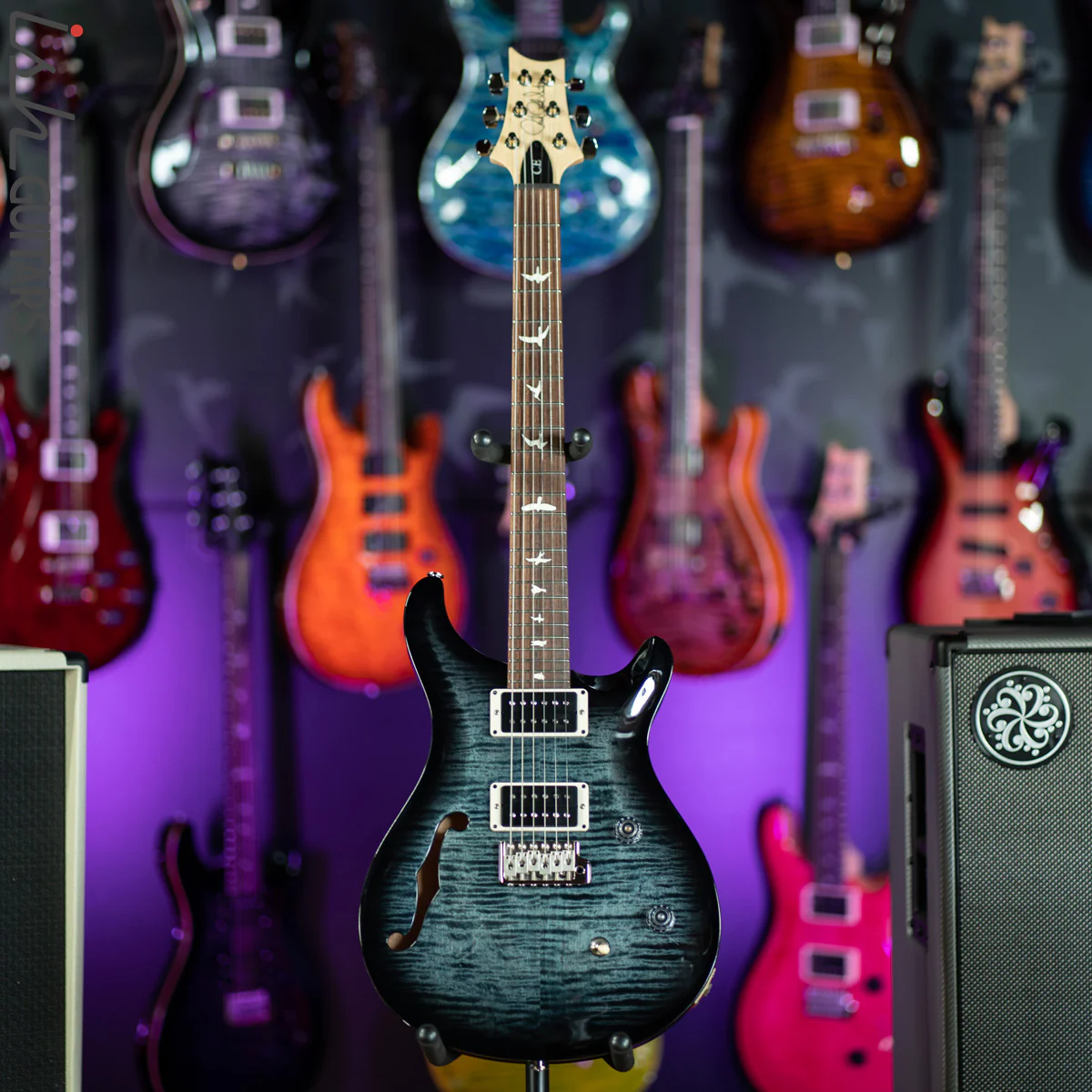 PRS CE 24 Semi-Hollow Custom Color Faded Whale Blue Wrap Burst - Image 2