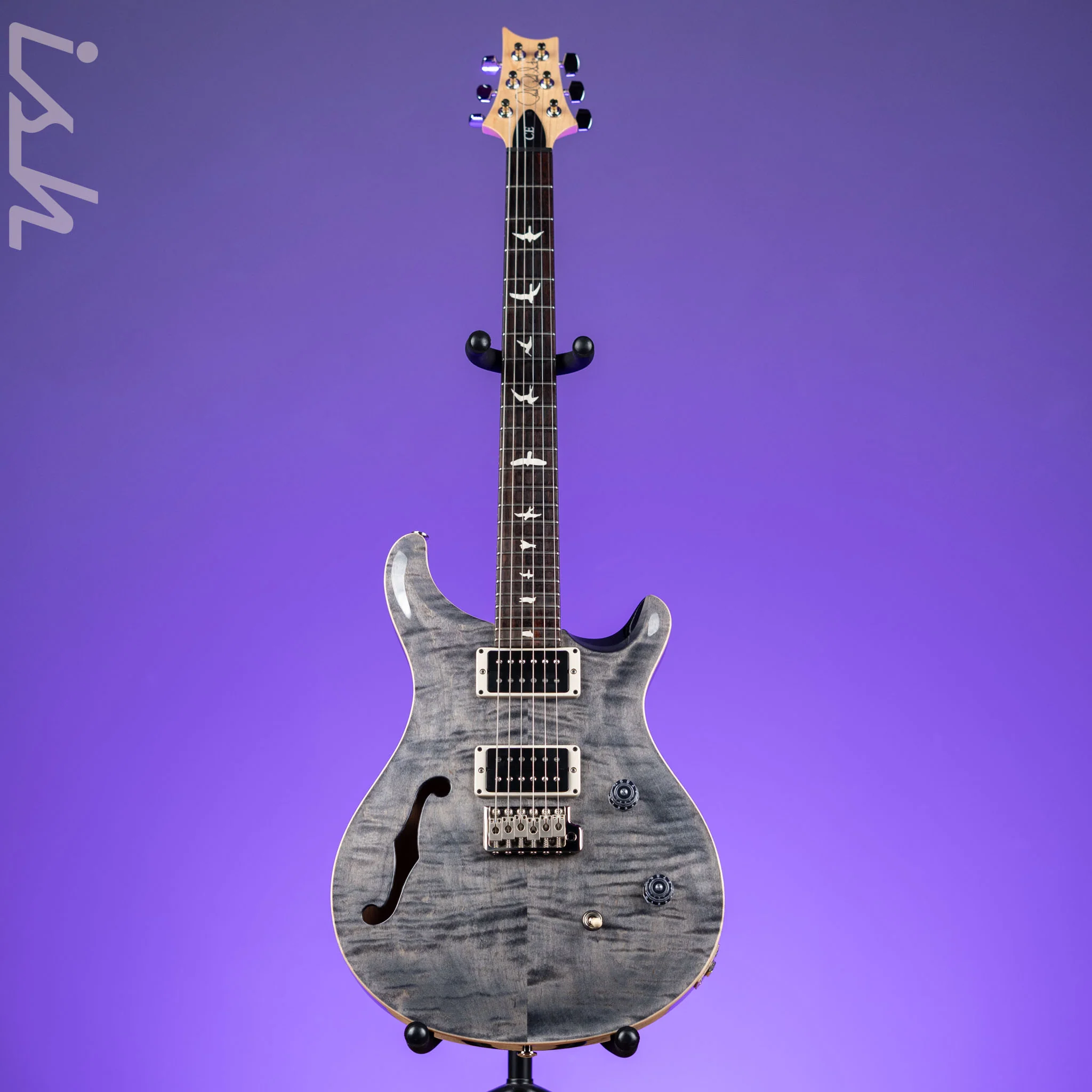 2021 PRS CE 24 Semi-Hollow Electric Guitar Charcoal - Image 2