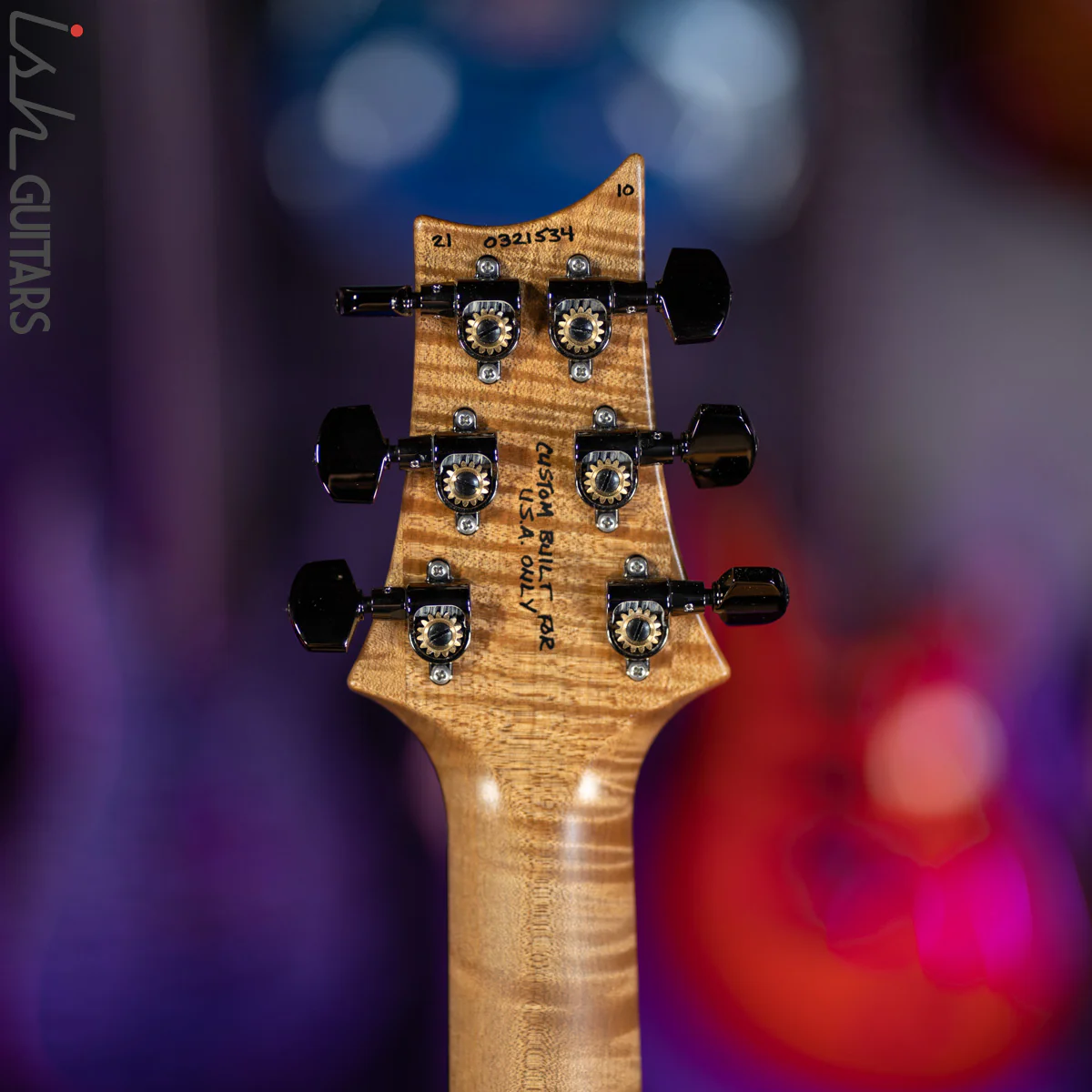 PRS Custom 24 Wood Library Aquabluex Purple Burst One Piece 10 Top Quilt - Image 12