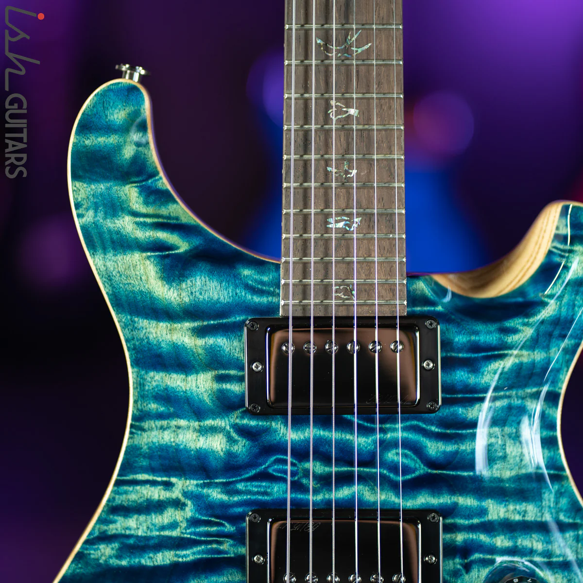 PRS Custom 24 Wood Library River Blue One Piece Quilt 10 Top - Image 3