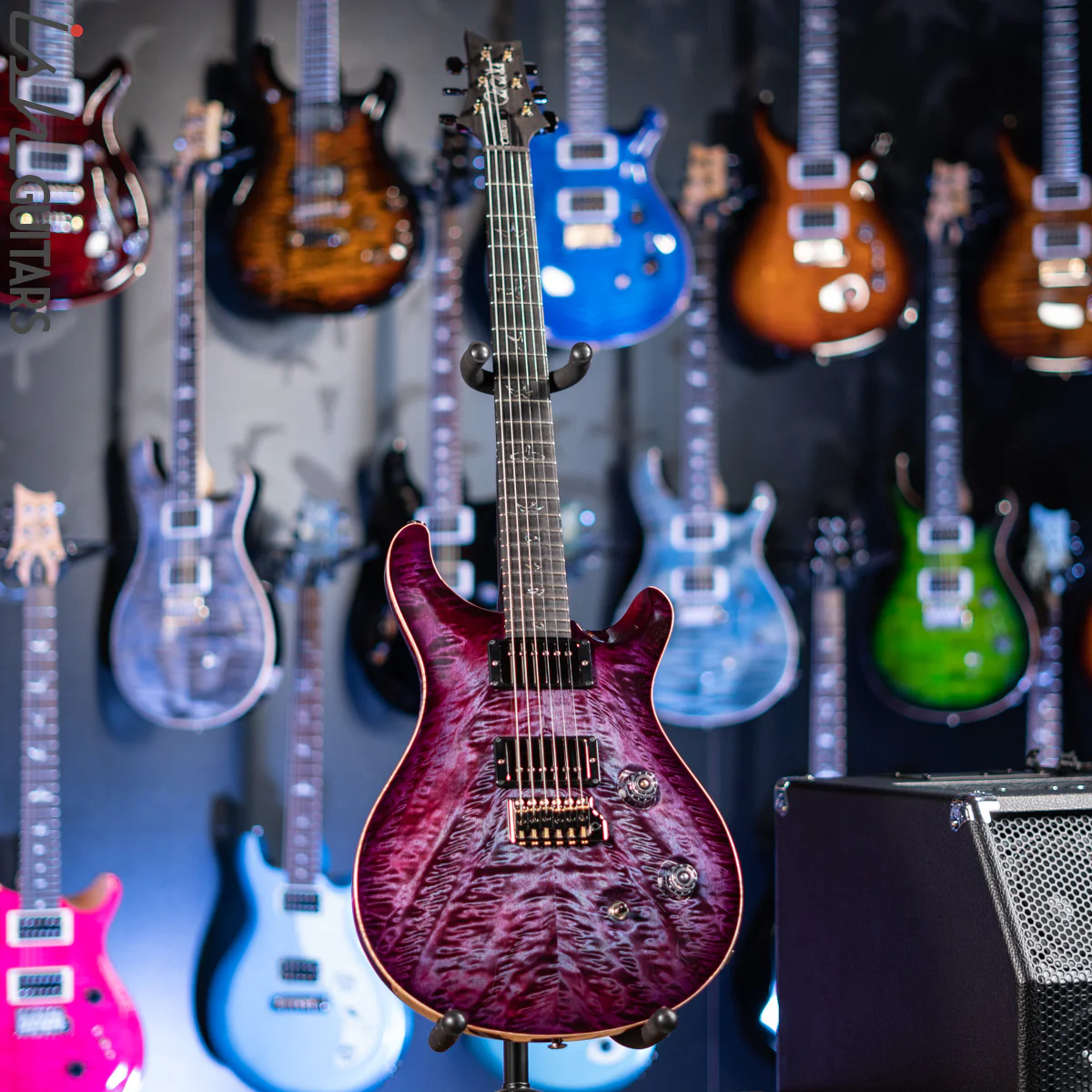 PRS Wood Library Custom 24 Violet Purple Burst 10 Top Quilt Figured Maple Neck - Image 2