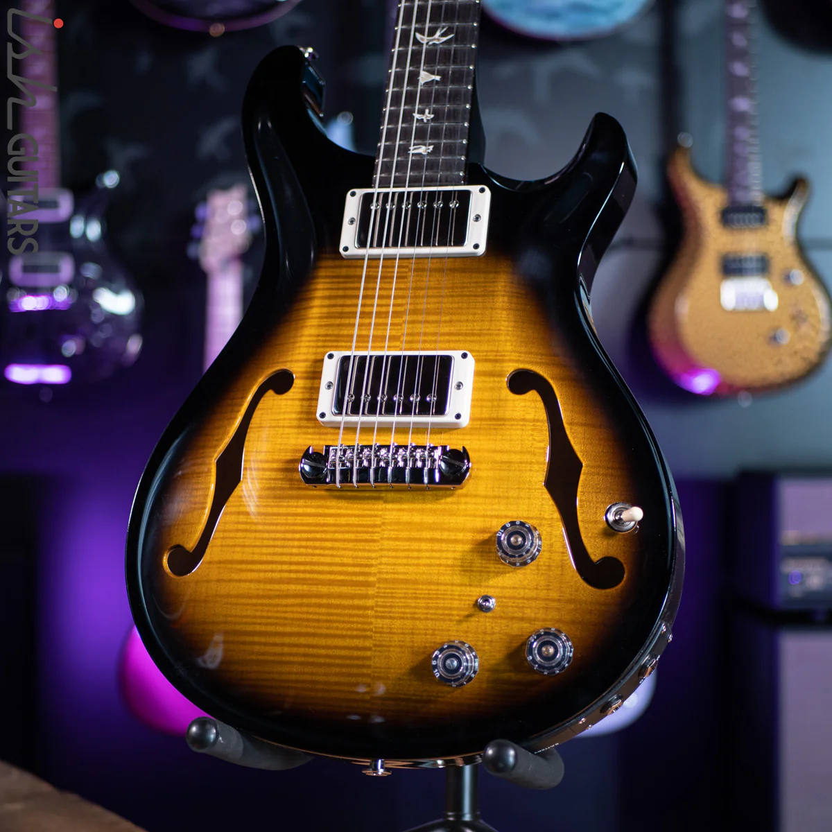 PRS Hollowbody II w/ Piezo Custom Color Amber Smokewrap - Image 5