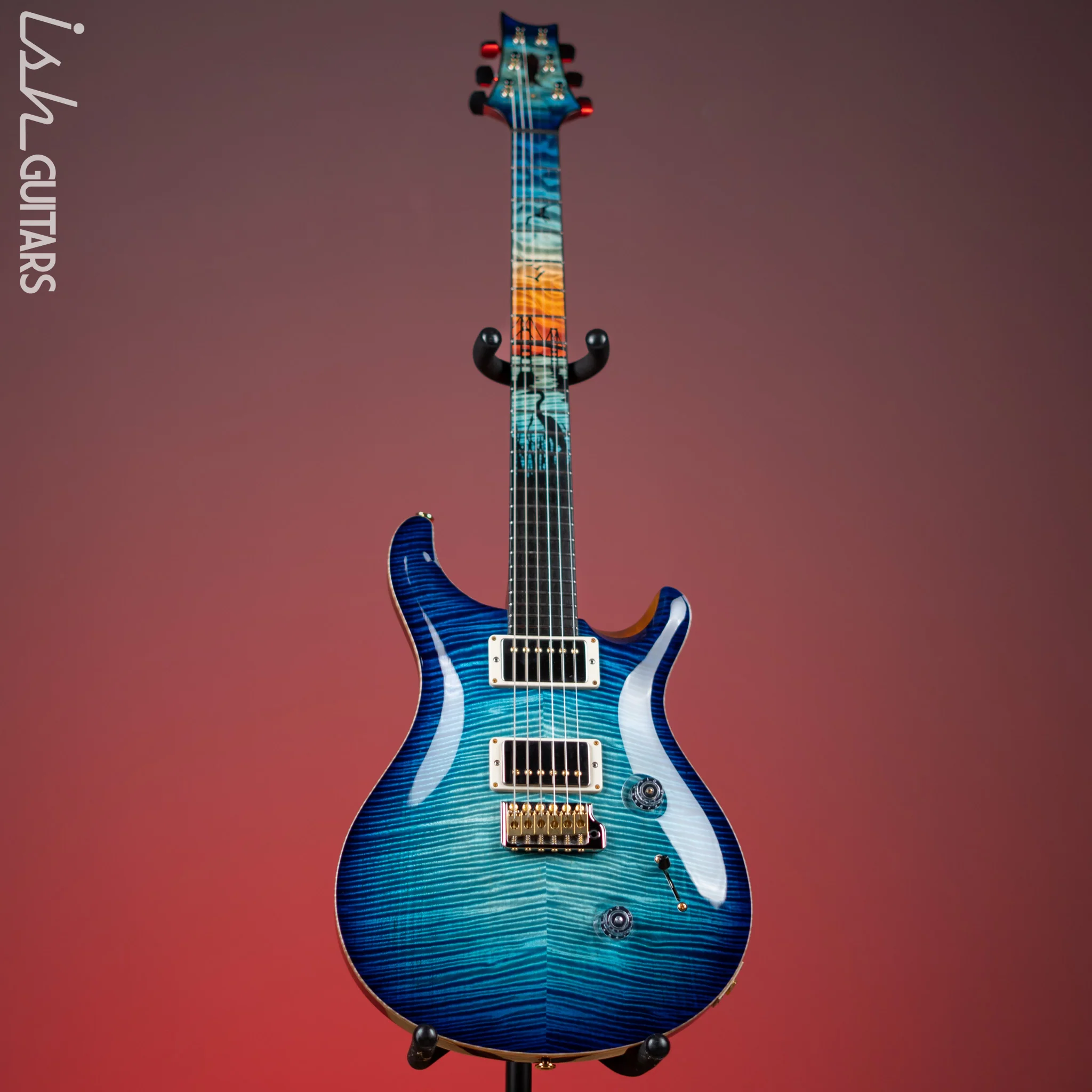 2021 PRS Private Stock Custom 24 Aquamarine Glow Smoked Burst “Chesapeake Bay” Inlays - Image 3