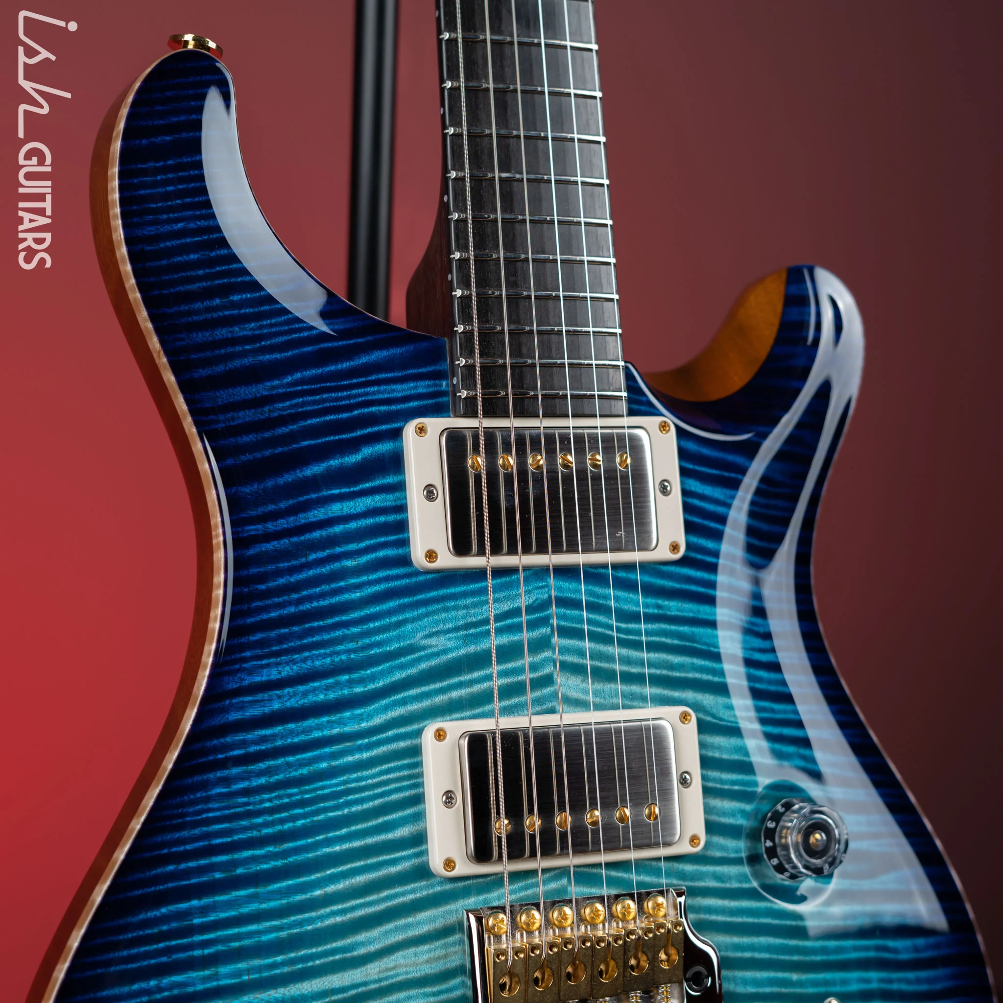2021 PRS Private Stock Custom 24 Aquamarine Glow Smoked Burst “Chesapeake Bay” Inlays - Image 4