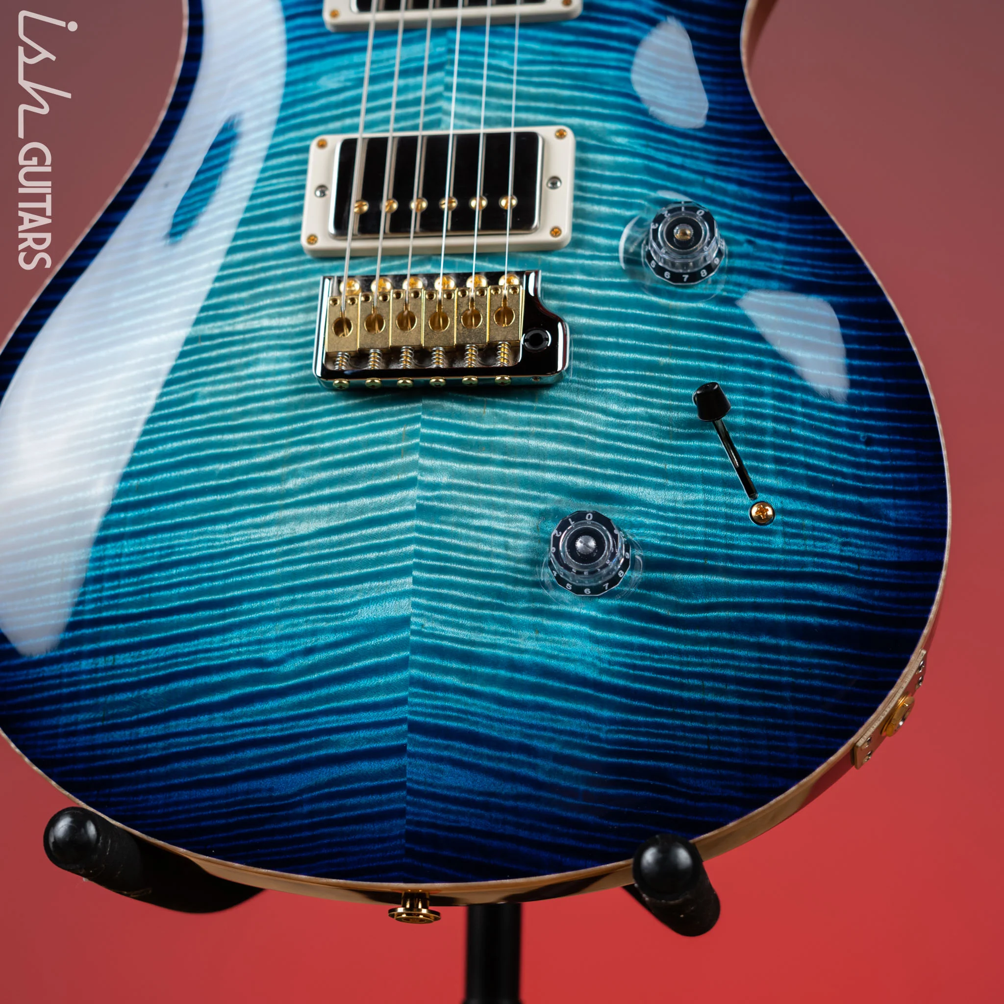 2021 PRS Private Stock Custom 24 Aquamarine Glow Smoked Burst “Chesapeake Bay” Inlays - Image 5